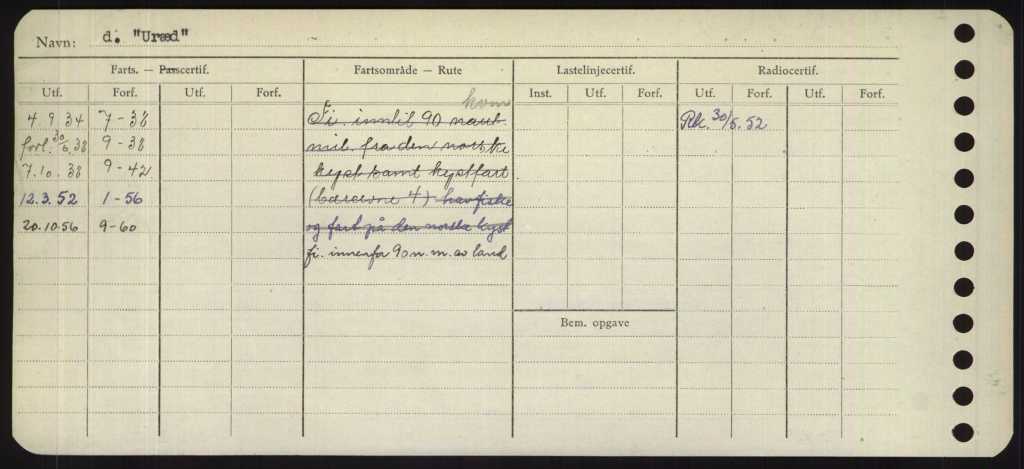 Sjøfartsdirektoratet med forløpere, Skipsmålingen, RA/S-1627/H/Hd/L0040: Fartøy, U-Ve, s. 148