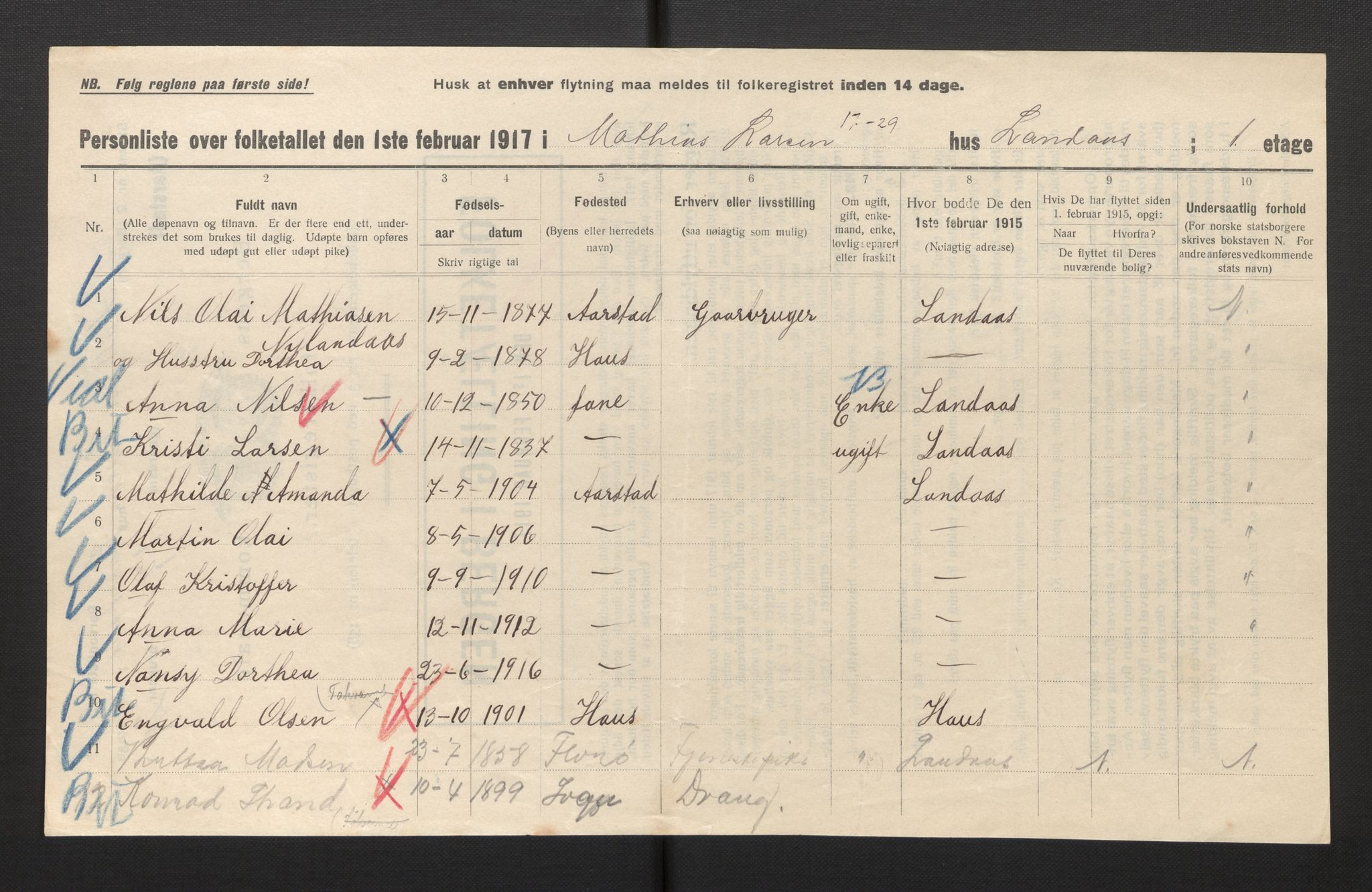 SAB, Kommunal folketelling 1917 for Bergen kjøpstad, 1917, s. 53410