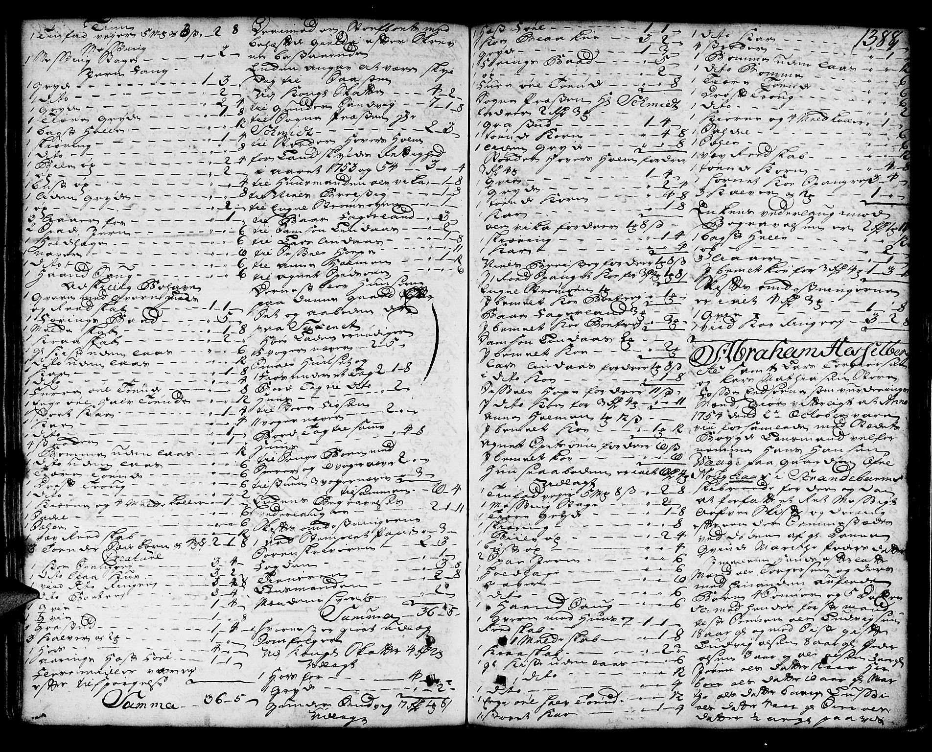 Sunnhordland sorenskrivar, SAB/A-2401/1/H/Ha/Haa/L0006: Skifteprotokollar. Register på lesesal. Fol. 1061- ut, 1753-1755, s. 1387b-1388a
