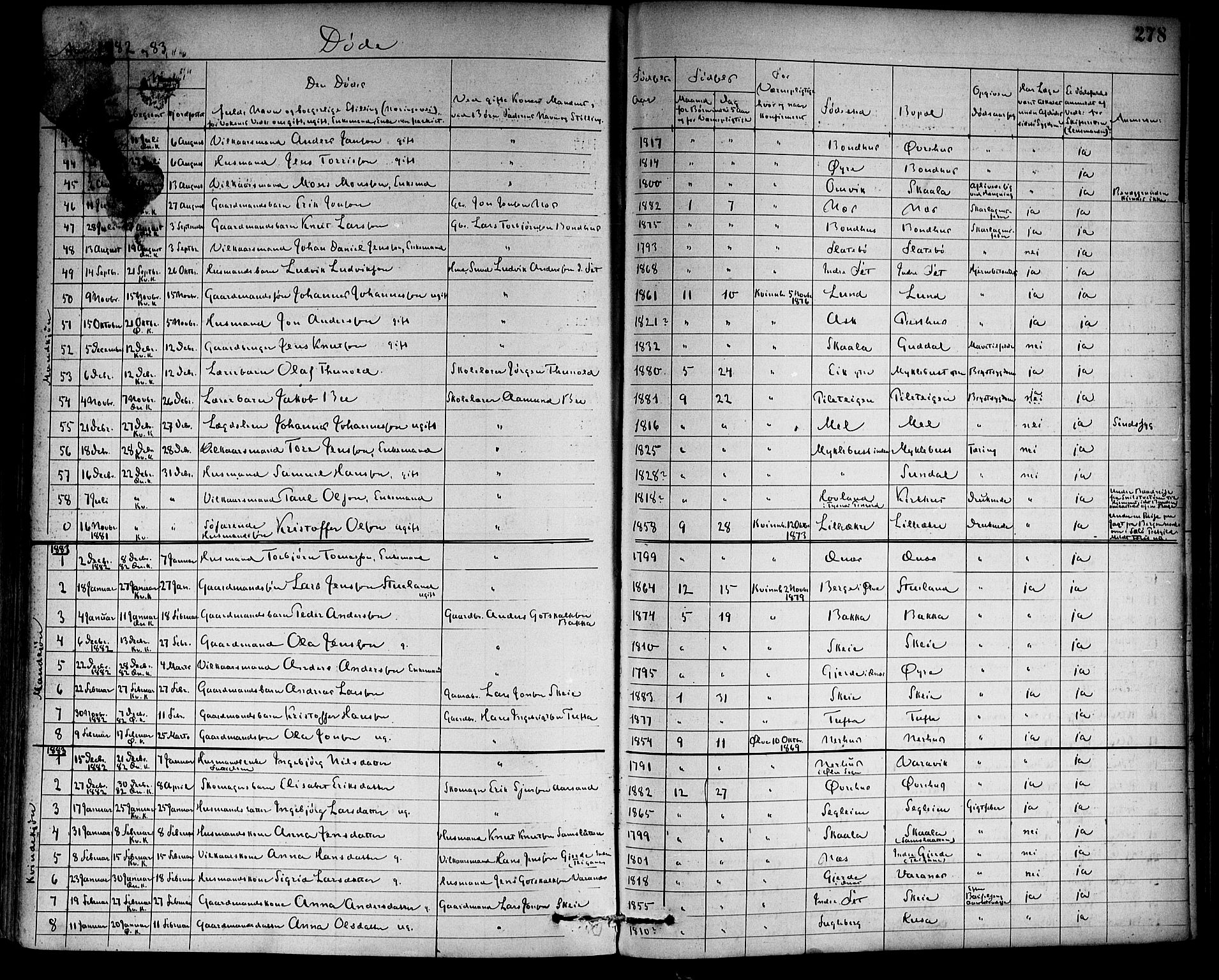 Kvinnherad sokneprestembete, AV/SAB-A-76401/H/Haa: Ministerialbok nr. A 9, 1873-1886, s. 278