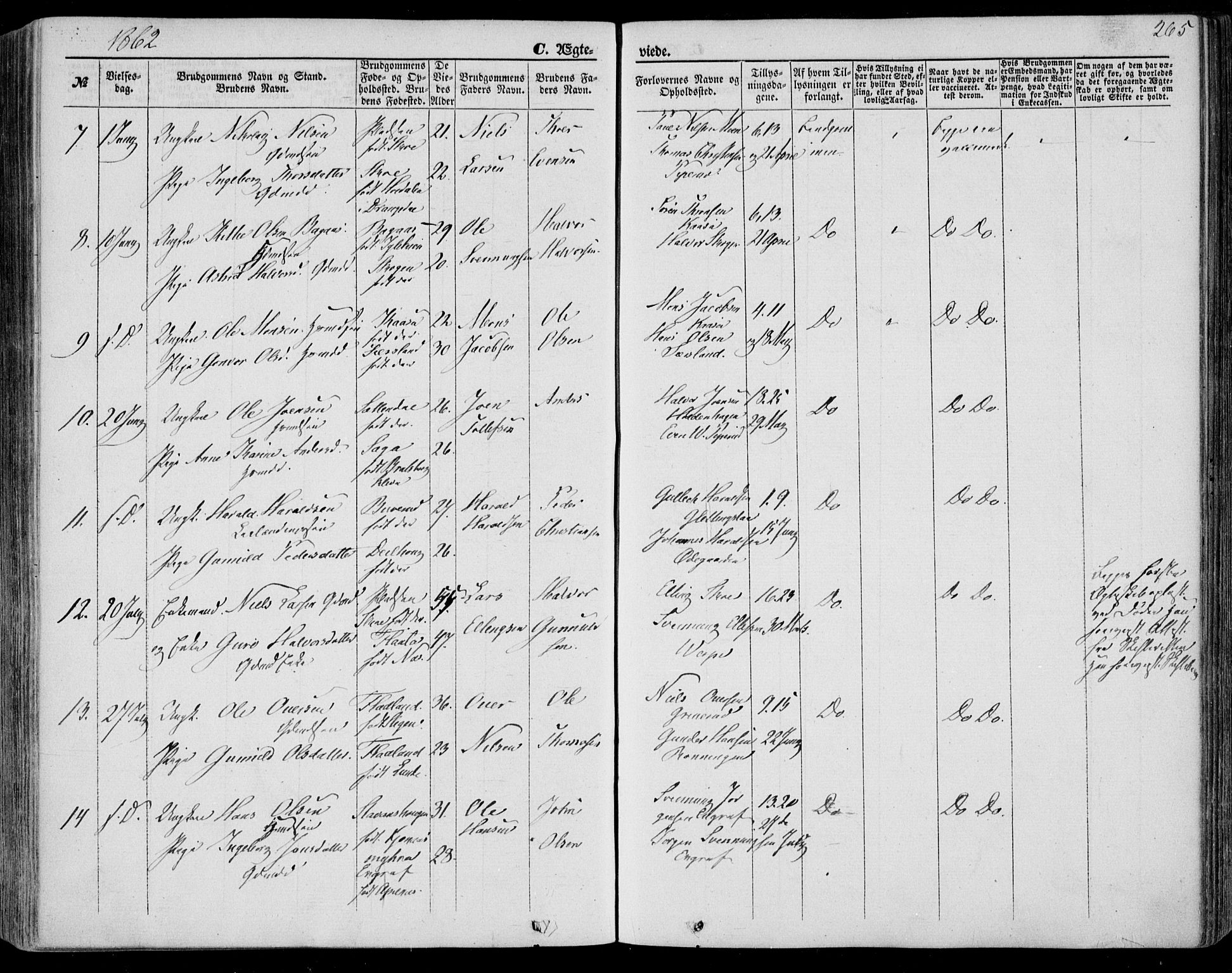 Bø kirkebøker, AV/SAKO-A-257/F/Fa/L0009: Ministerialbok nr. 9, 1862-1879, s. 265