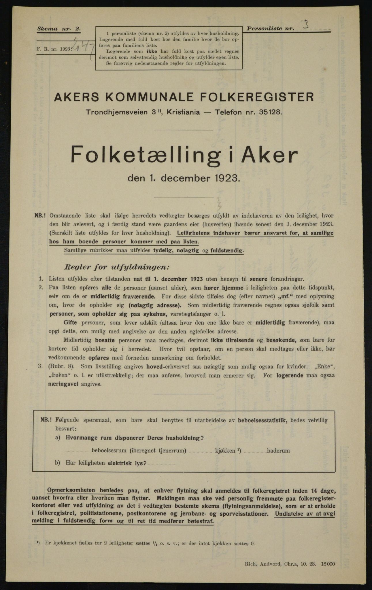 , Kommunal folketelling 1.12.1923 for Aker, 1923, s. 21238