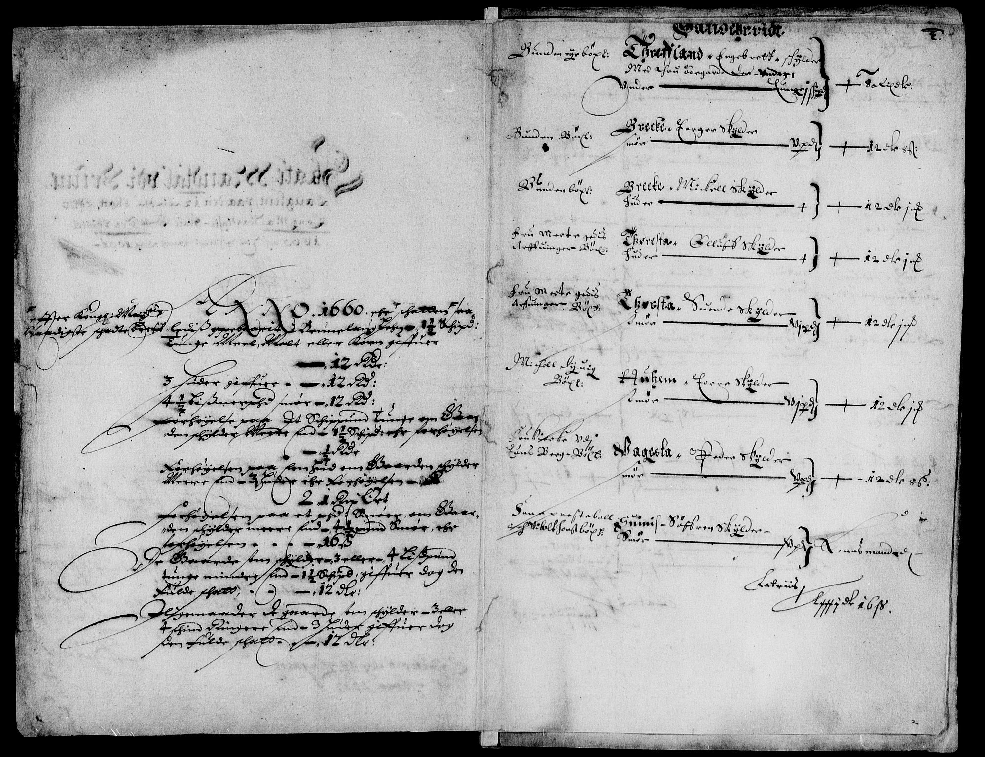 Rentekammeret inntil 1814, Reviderte regnskaper, Lensregnskaper, RA/EA-5023/R/Rb/Rbl/L0013: Brunla len, 1660-1662