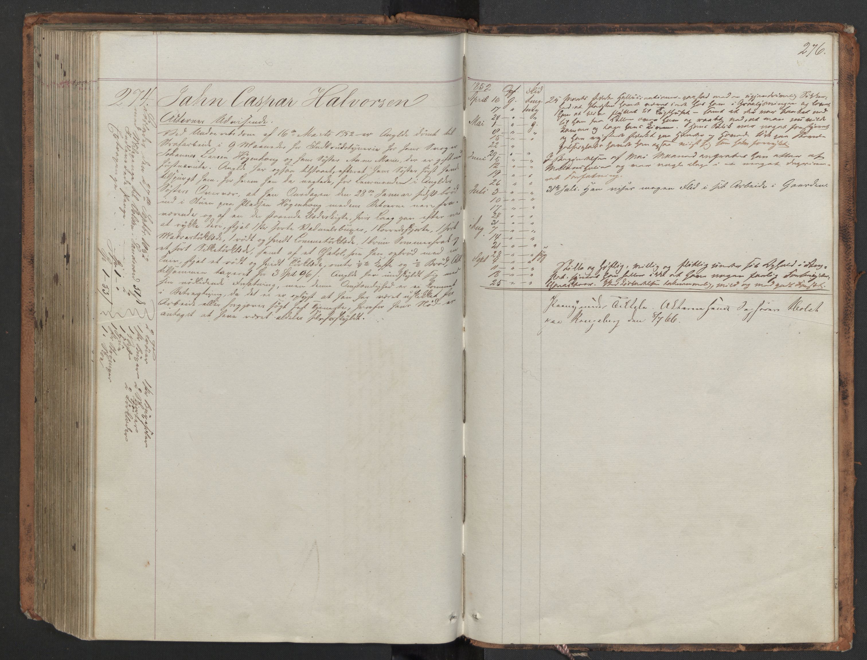 Botsfengslet, AV/RA-S-1539/D/Db/Dbb/L0001: 1a - 284a, 1851-1852, s. 276