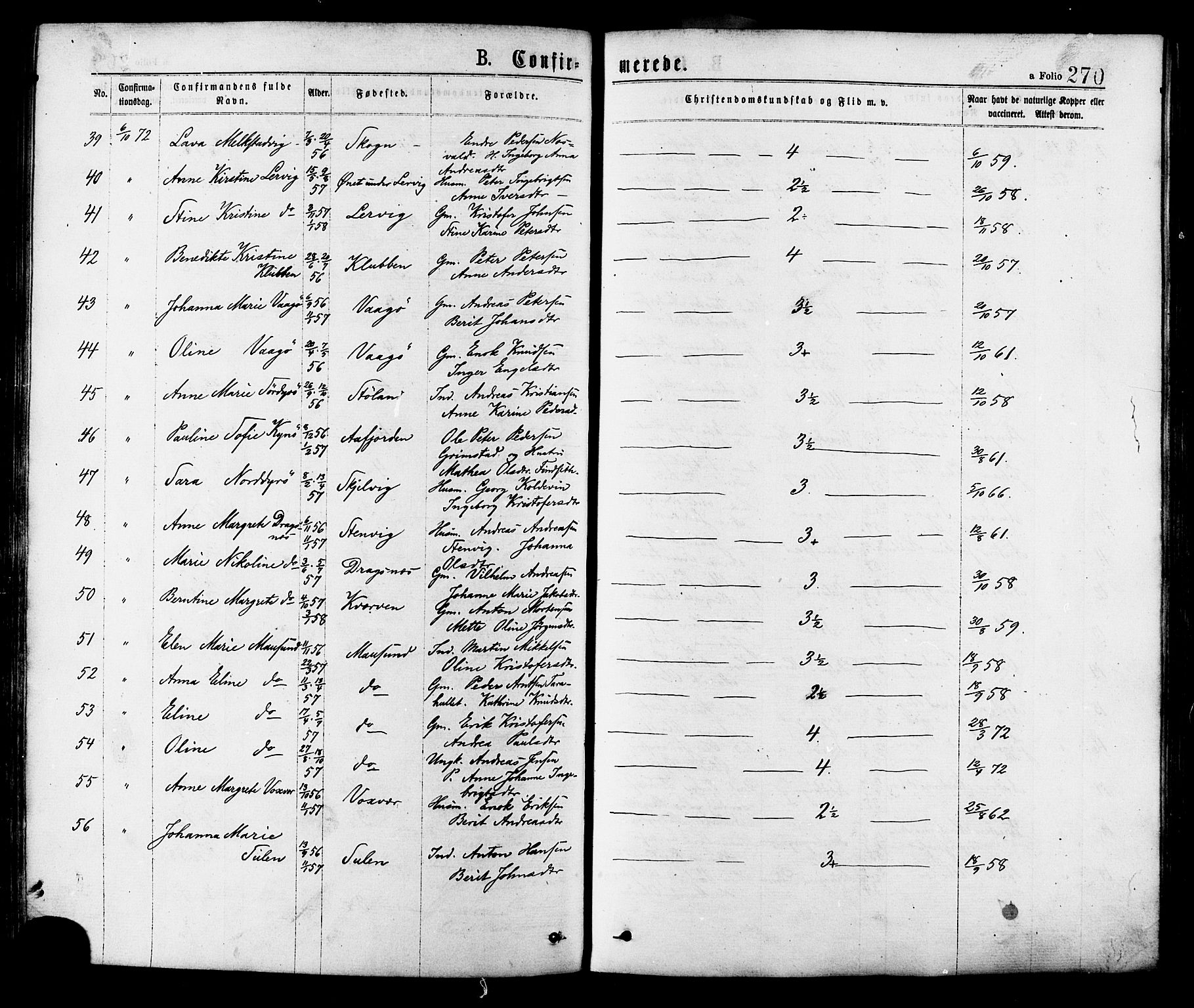 Ministerialprotokoller, klokkerbøker og fødselsregistre - Sør-Trøndelag, SAT/A-1456/634/L0532: Ministerialbok nr. 634A08, 1871-1881, s. 270