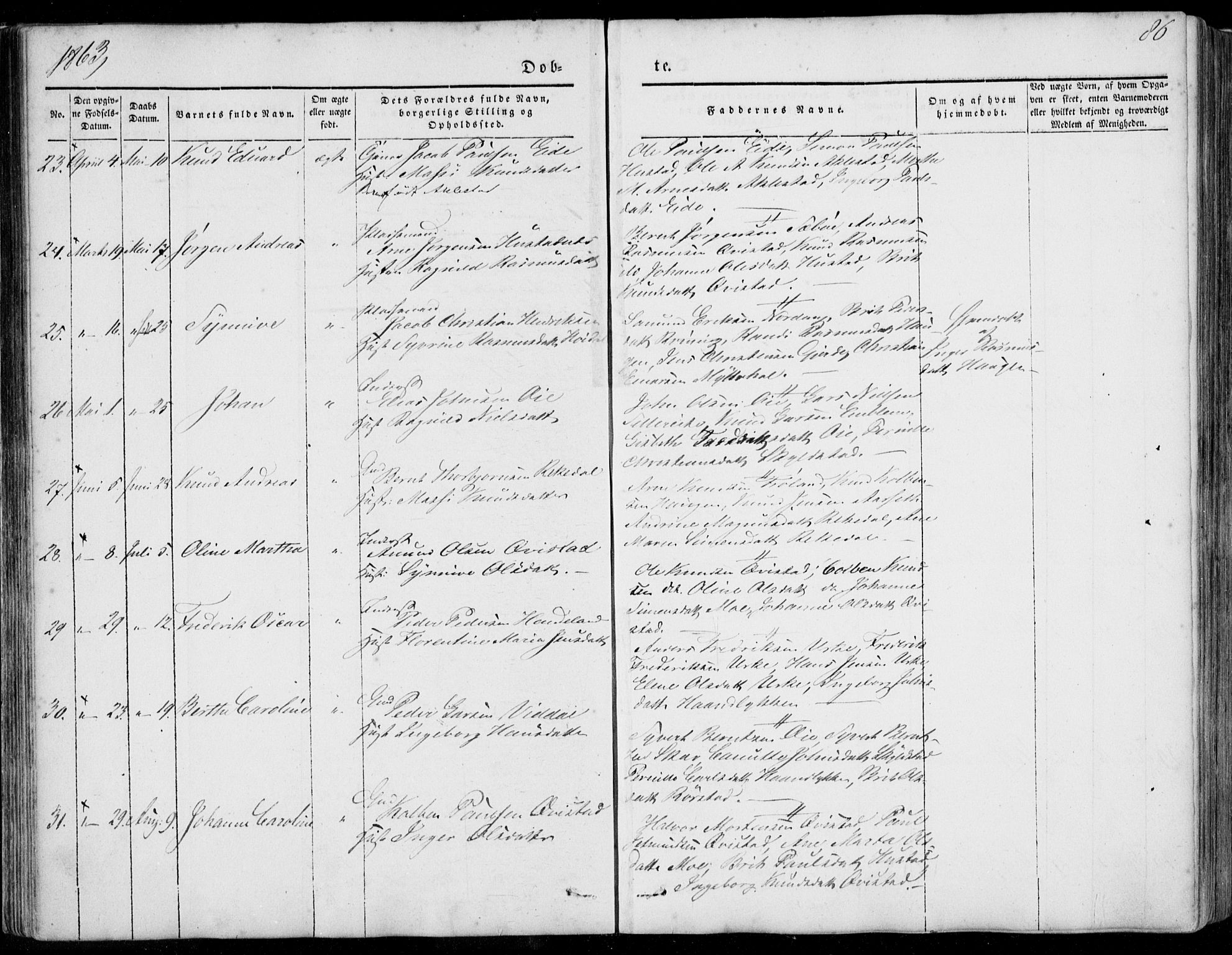 Ministerialprotokoller, klokkerbøker og fødselsregistre - Møre og Romsdal, SAT/A-1454/515/L0209: Ministerialbok nr. 515A05, 1847-1868, s. 86