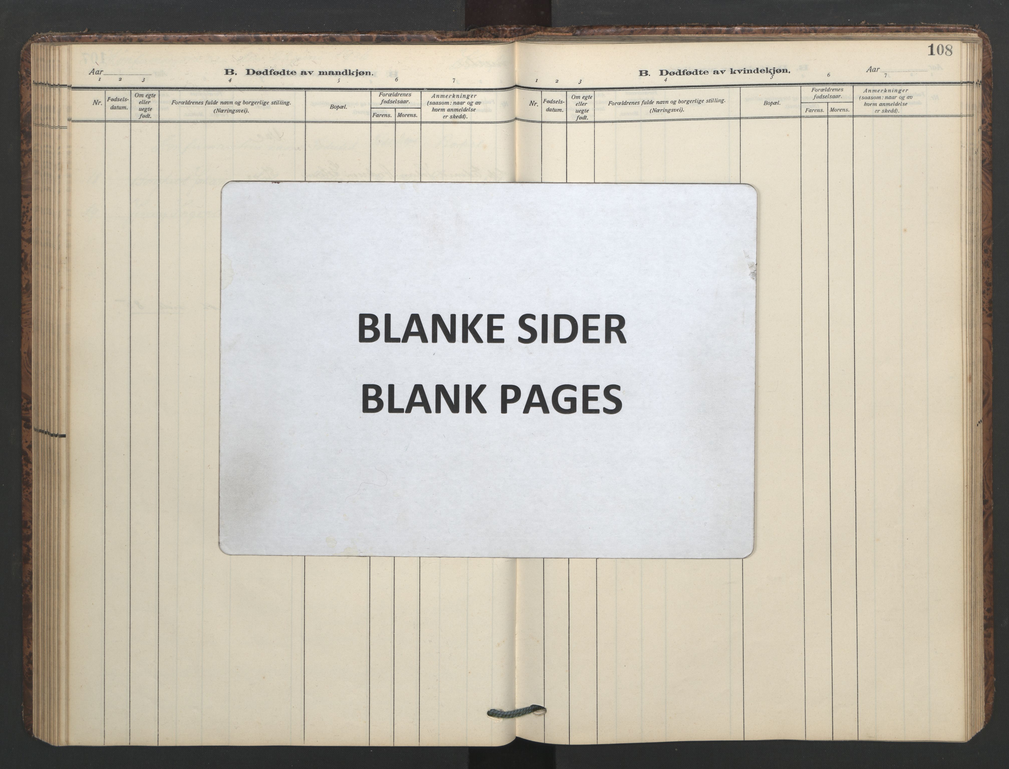 Ministerialprotokoller, klokkerbøker og fødselsregistre - Møre og Romsdal, SAT/A-1454/577/L0897: Klokkerbok nr. 577C01, 1909-1946, s. 108