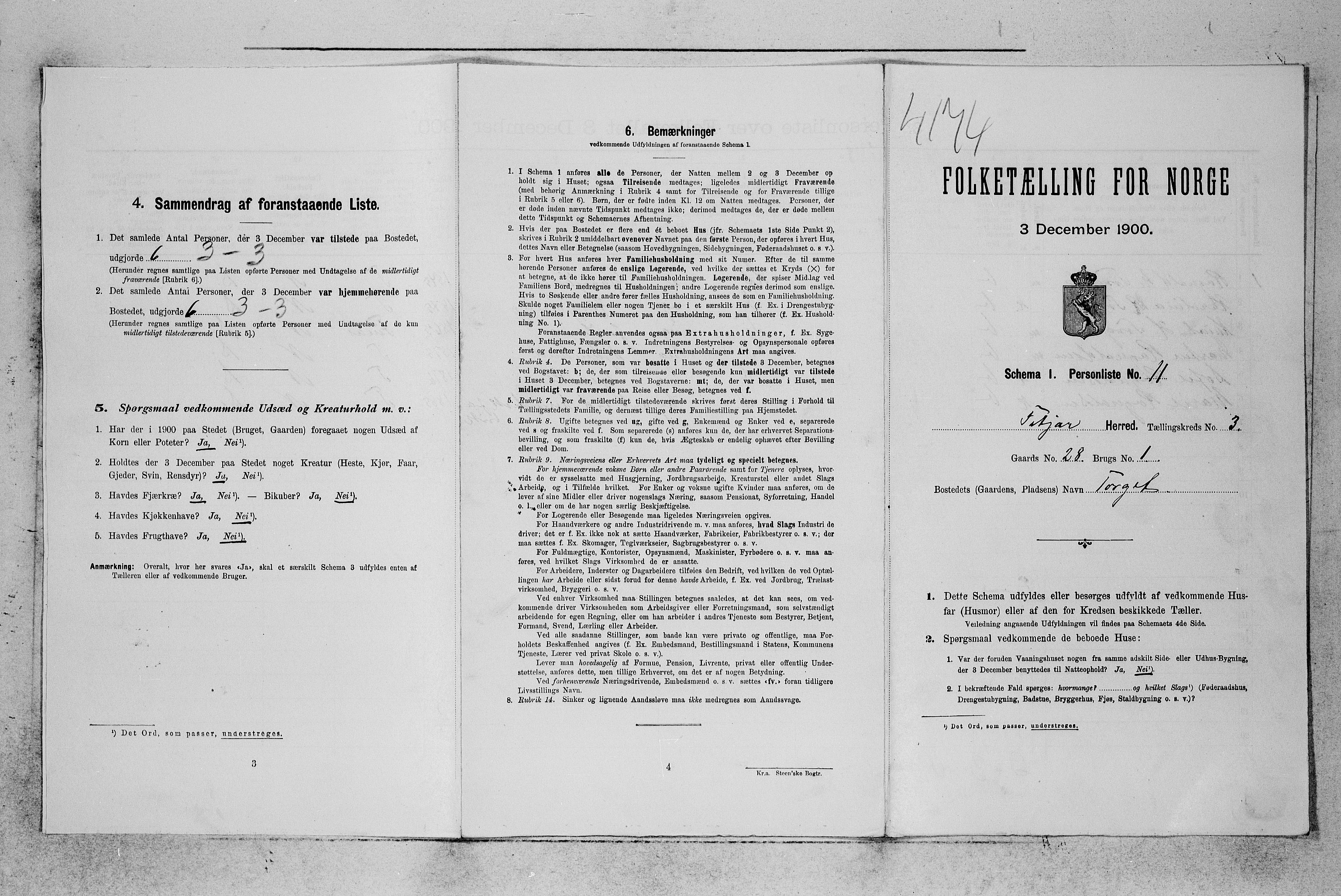 SAB, Folketelling 1900 for 1222 Fitjar herred, 1900, s. 319