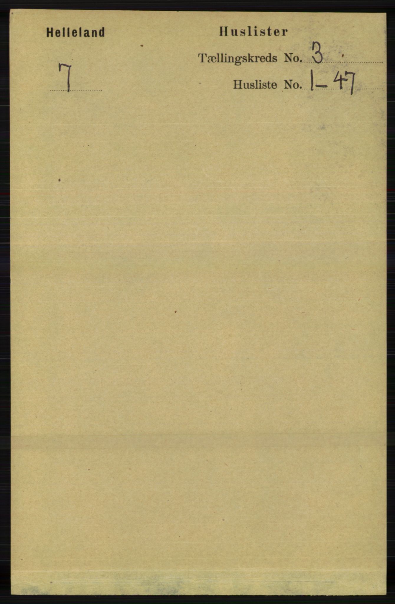 RA, Folketelling 1891 for 1115 Helleland herred, 1891, s. 789