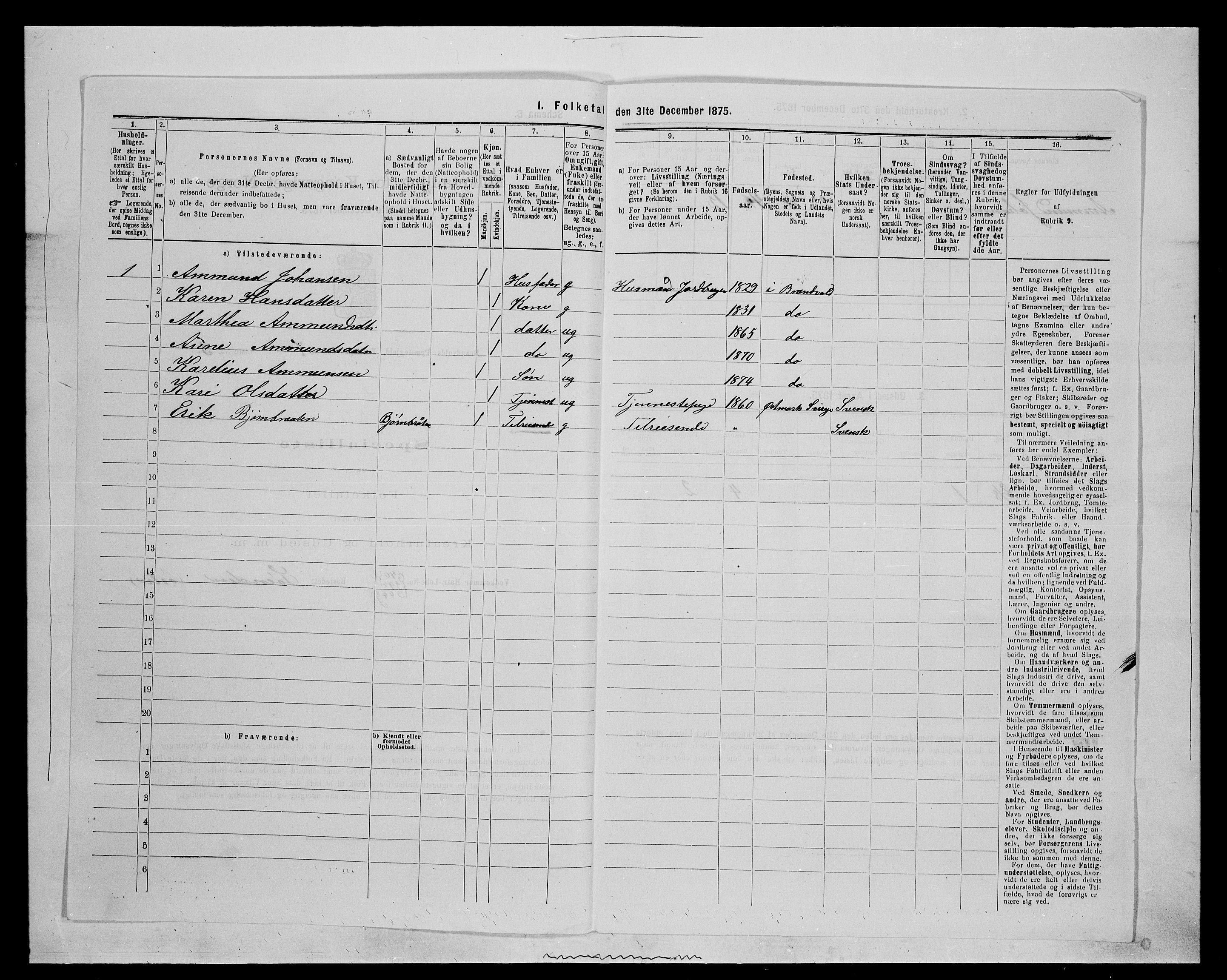 SAH, Folketelling 1875 for 0422P Brandval prestegjeld, 1875, s. 1142