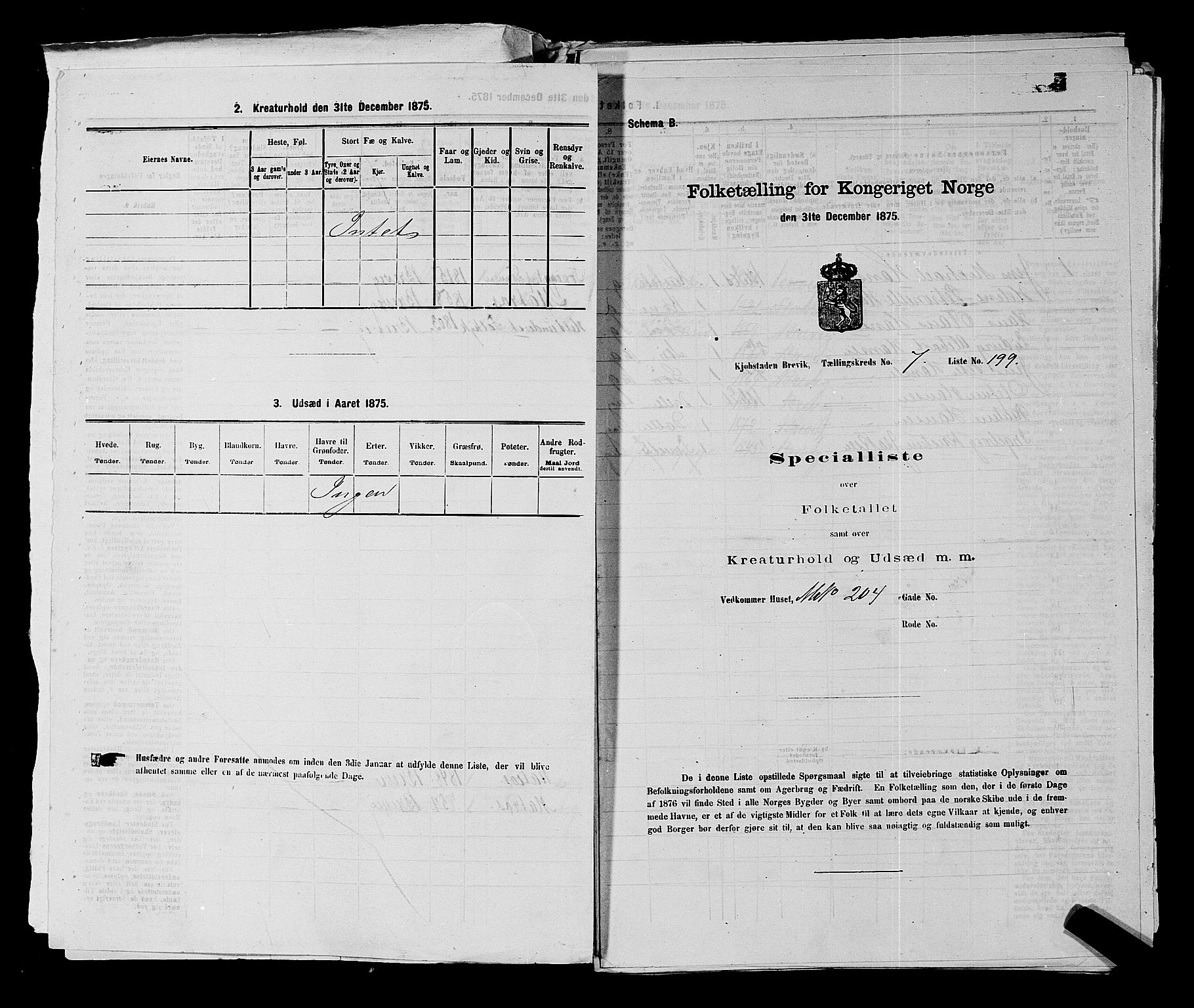 SAKO, Folketelling 1875 for 0804P Brevik prestegjeld, 1875, s. 446