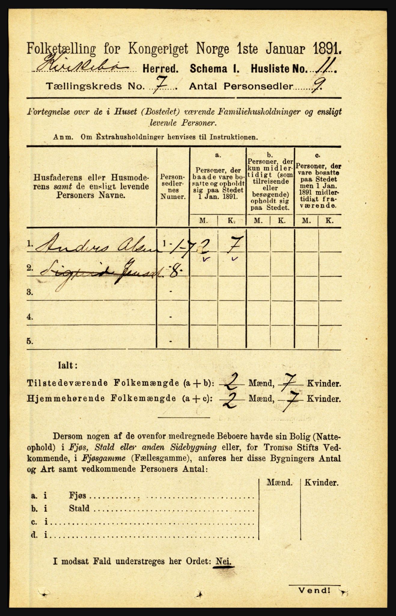 RA, Folketelling 1891 for 1416 Kyrkjebø herred, 1891, s. 1816