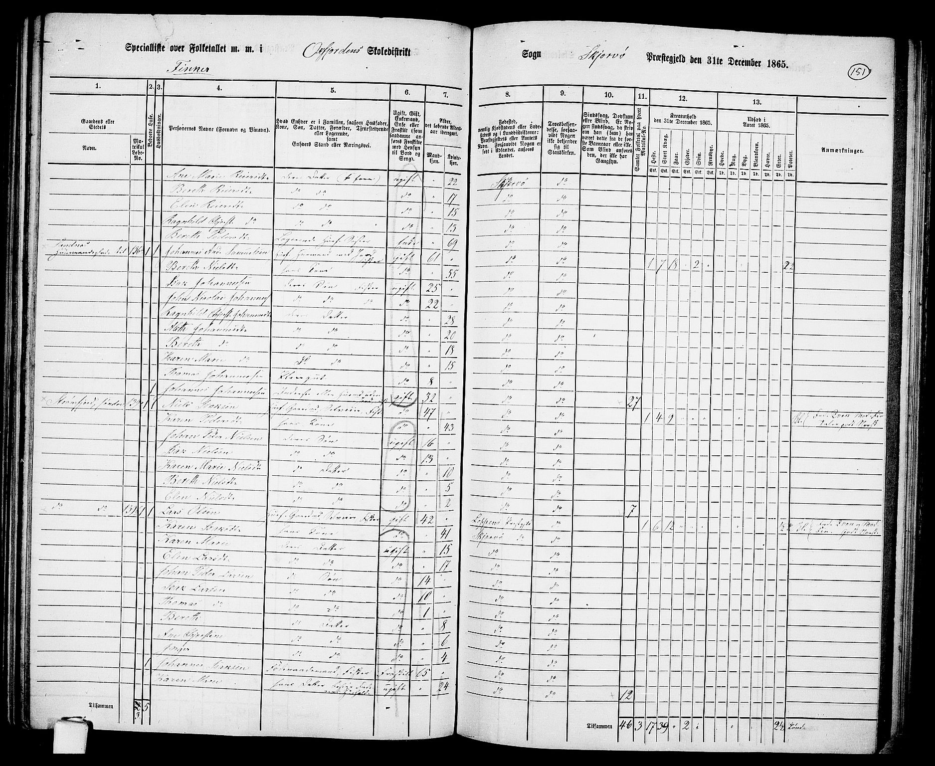 RA, Folketelling 1865 for 1941P Skjervøy prestegjeld, 1865, s. 33