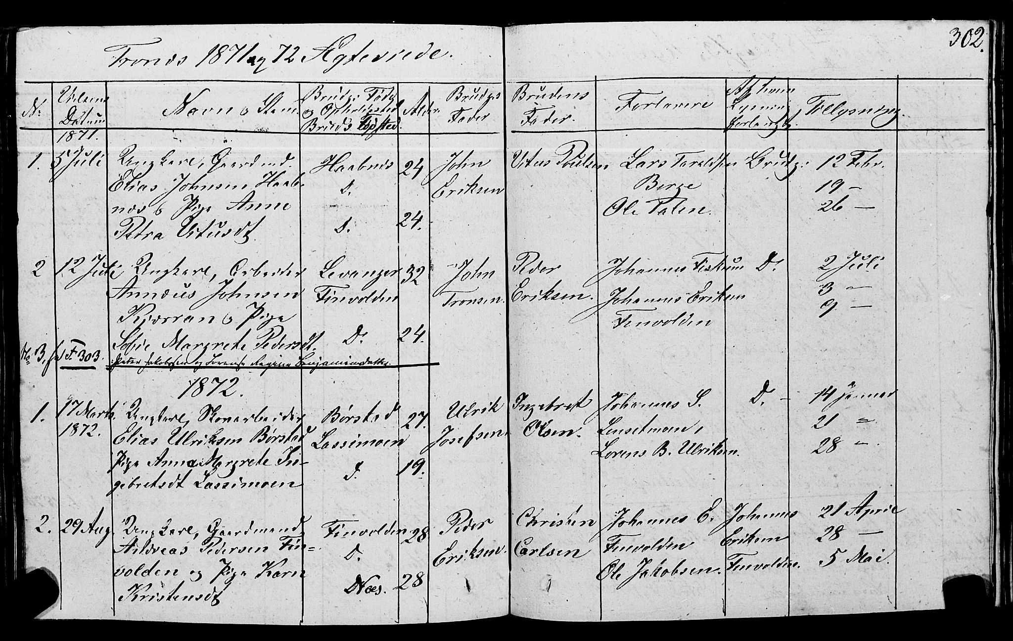 Ministerialprotokoller, klokkerbøker og fødselsregistre - Nord-Trøndelag, AV/SAT-A-1458/762/L0538: Ministerialbok nr. 762A02 /2, 1833-1879, s. 302