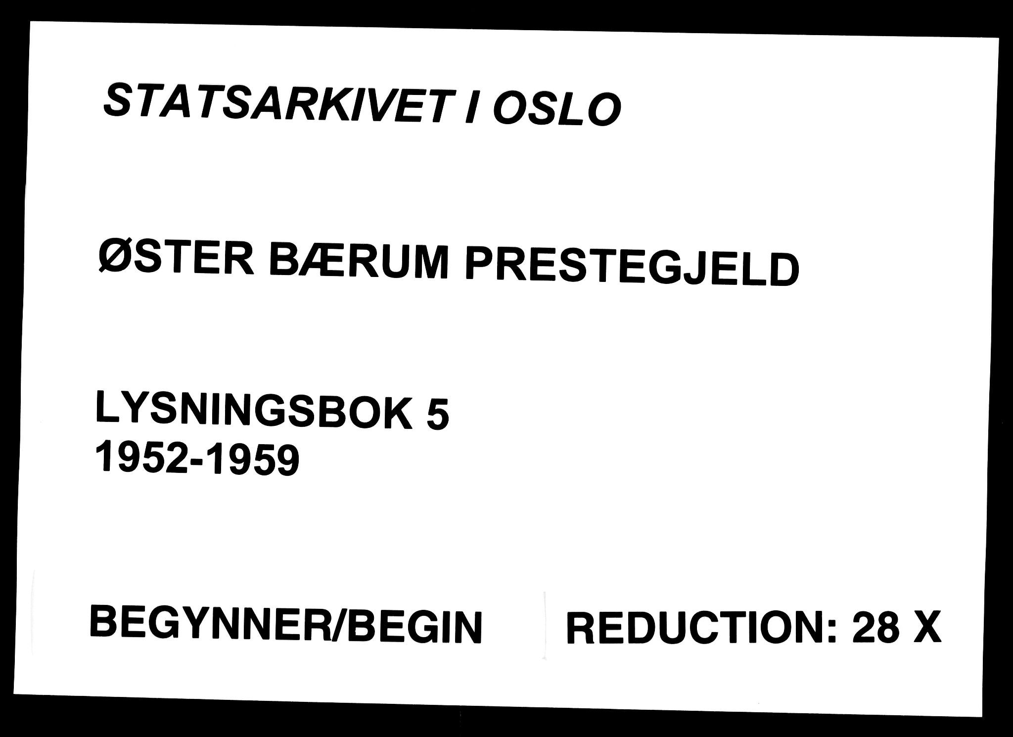 Østre Bærum prestekontor Kirkebøker, SAO/A-10887/H/Ha/L0005: Lysningsprotokoll nr. 5, 1952-1959