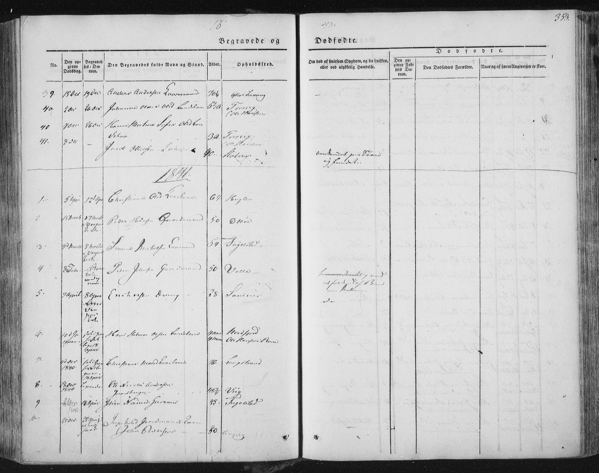 Ministerialprotokoller, klokkerbøker og fødselsregistre - Nordland, AV/SAT-A-1459/838/L0549: Ministerialbok nr. 838A07, 1840-1854, s. 353