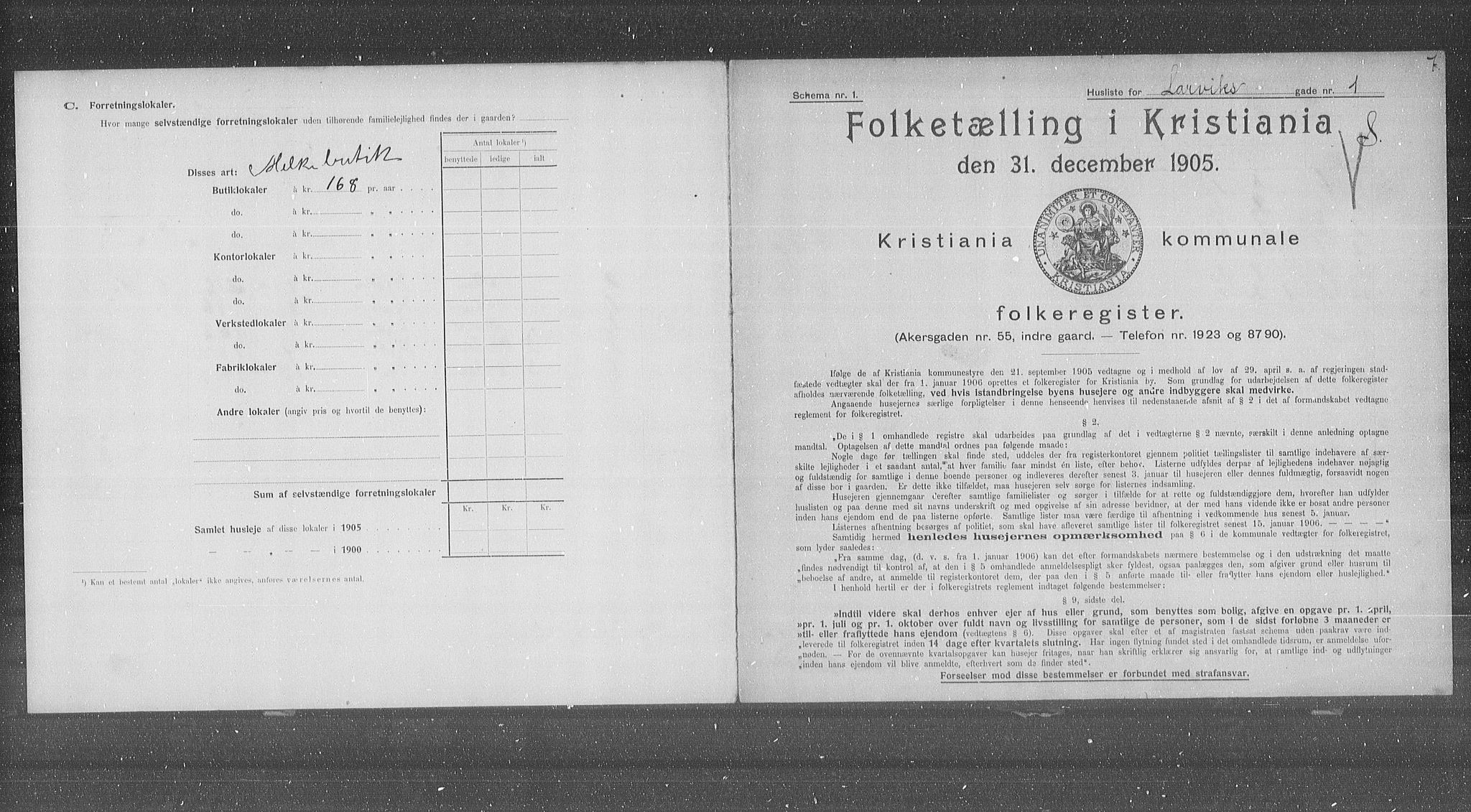 OBA, Kommunal folketelling 31.12.1905 for Kristiania kjøpstad, 1905, s. 29957