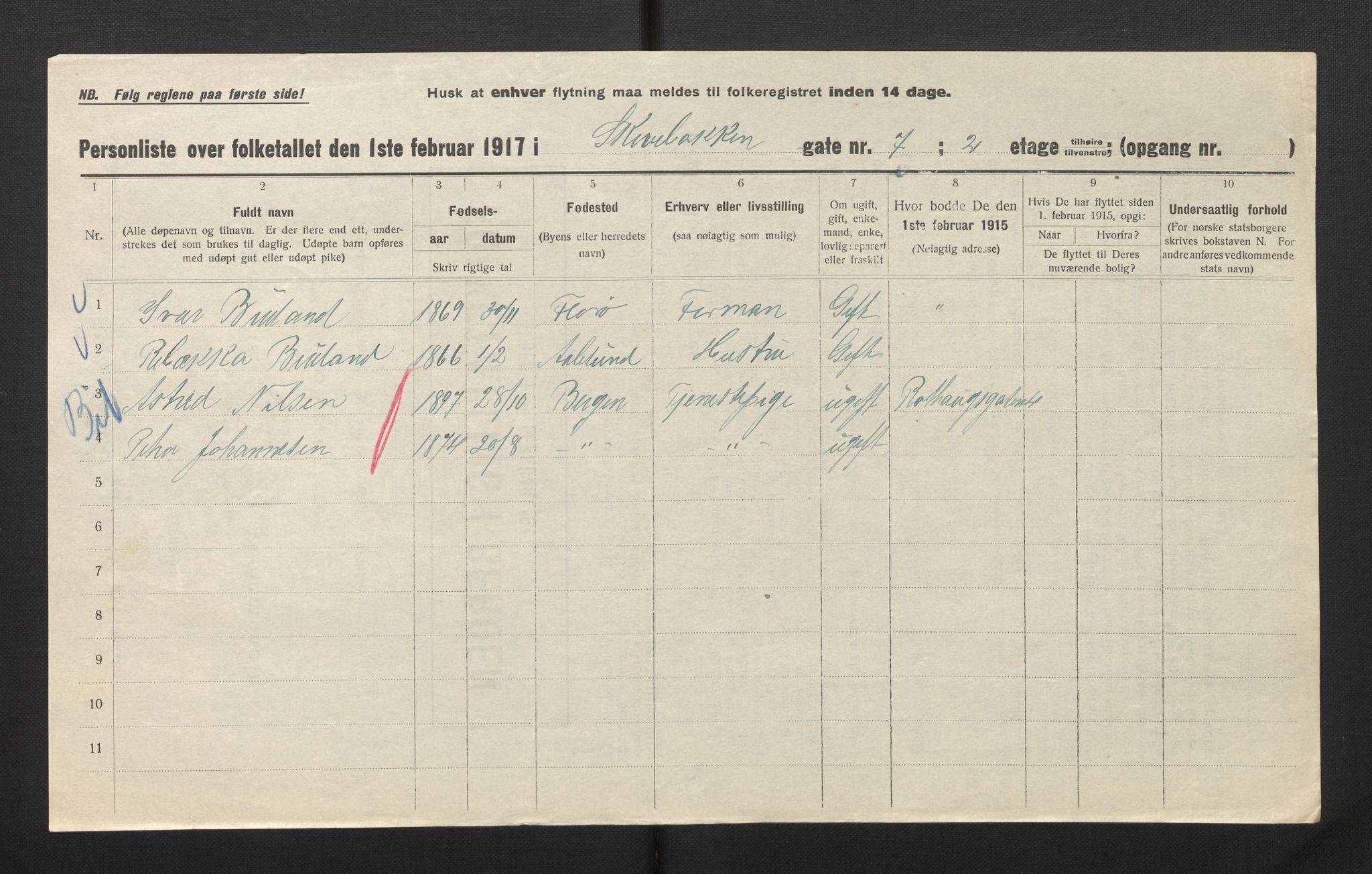 SAB, Kommunal folketelling 1917 for Bergen kjøpstad, 1917, s. 34623