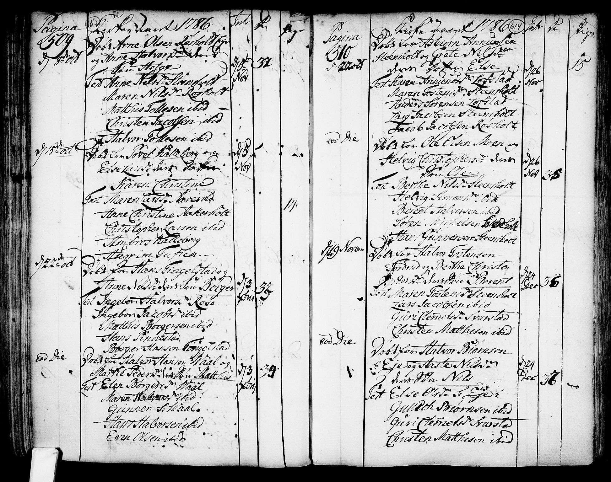 Lardal kirkebøker, SAKO/A-350/F/Fa/L0003: Ministerialbok nr. I 3, 1733-1815, s. 613-614