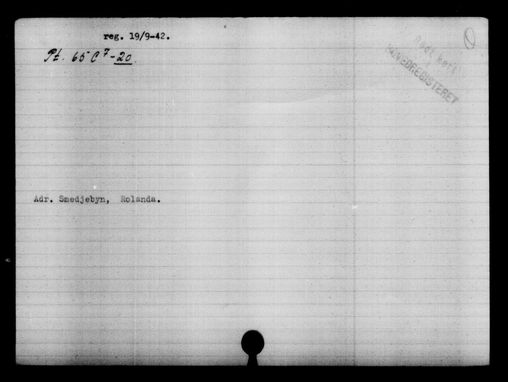 Utenriksstasjonene, Legasjonen i Stockholm, Flyktningkontoret, AV/RA-S-6753/V/Va/L0005: Kjesäterkartoteket, flyktning nr. 6600-9417, 1940-1945, s. 831