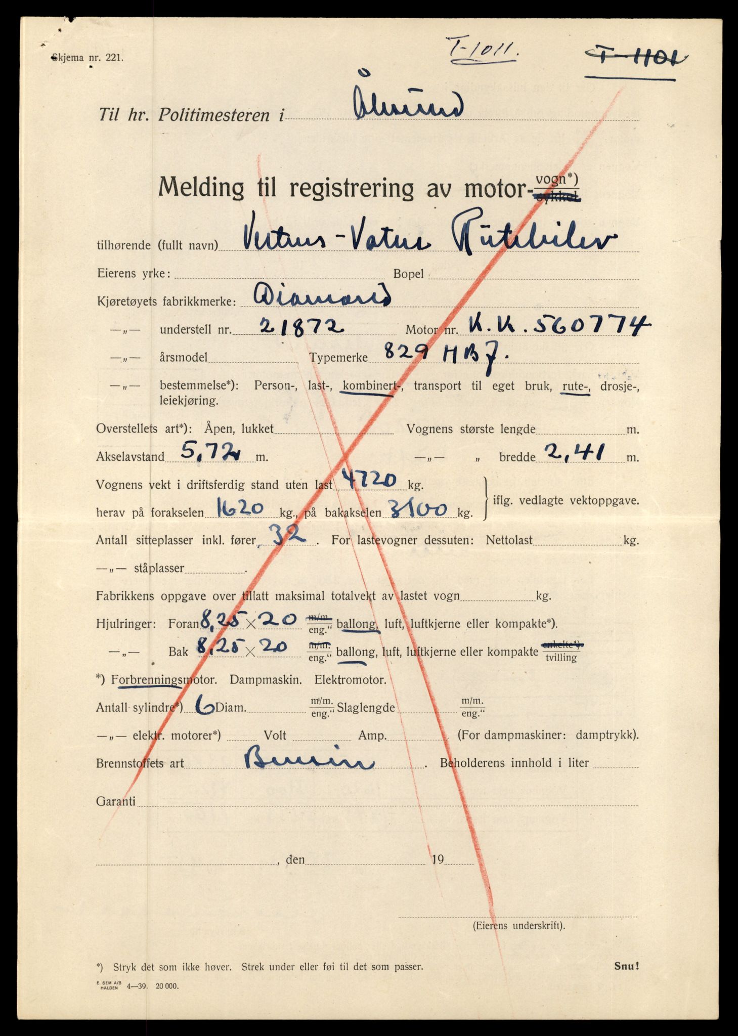 Møre og Romsdal vegkontor - Ålesund trafikkstasjon, AV/SAT-A-4099/F/Fe/L0010: Registreringskort for kjøretøy T 1050 - T 1169, 1927-1998, s. 1712