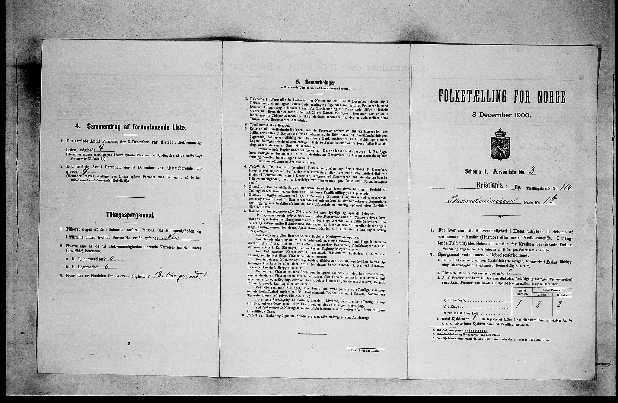 SAO, Folketelling 1900 for 0301 Kristiania kjøpstad, 1900, s. 9486