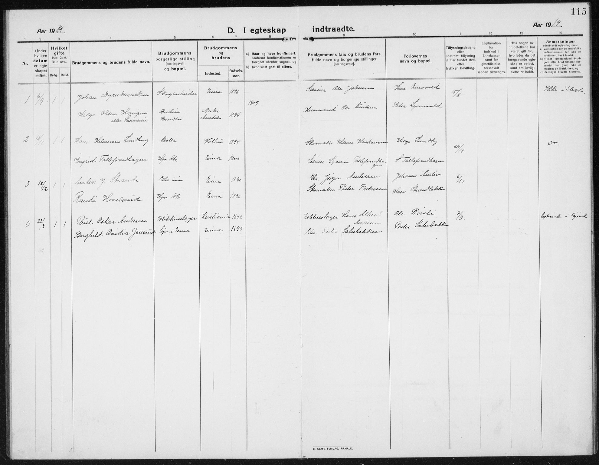 Kolbu prestekontor, SAH/PREST-110/H/Ha/Hab/L0006: Klokkerbok nr. 6, 1916-1934, s. 115