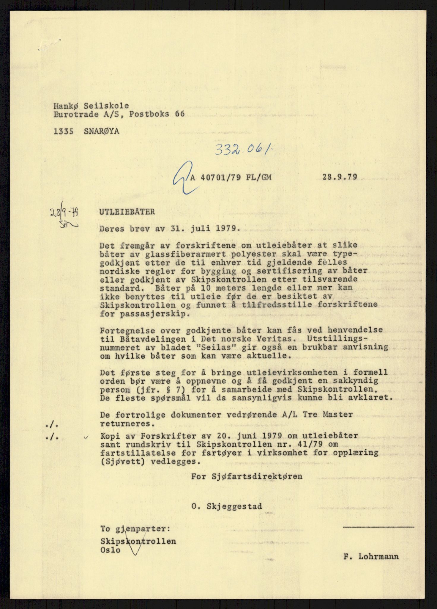Sjøfartsdirektoratet med forløpere, generelt arkiv, AV/RA-S-1407/D/Du/Duc/L0641/0004: Skipskontrollen - Forskrifter    / Utleiebåter (2 mapper), 1977-1989, s. 34