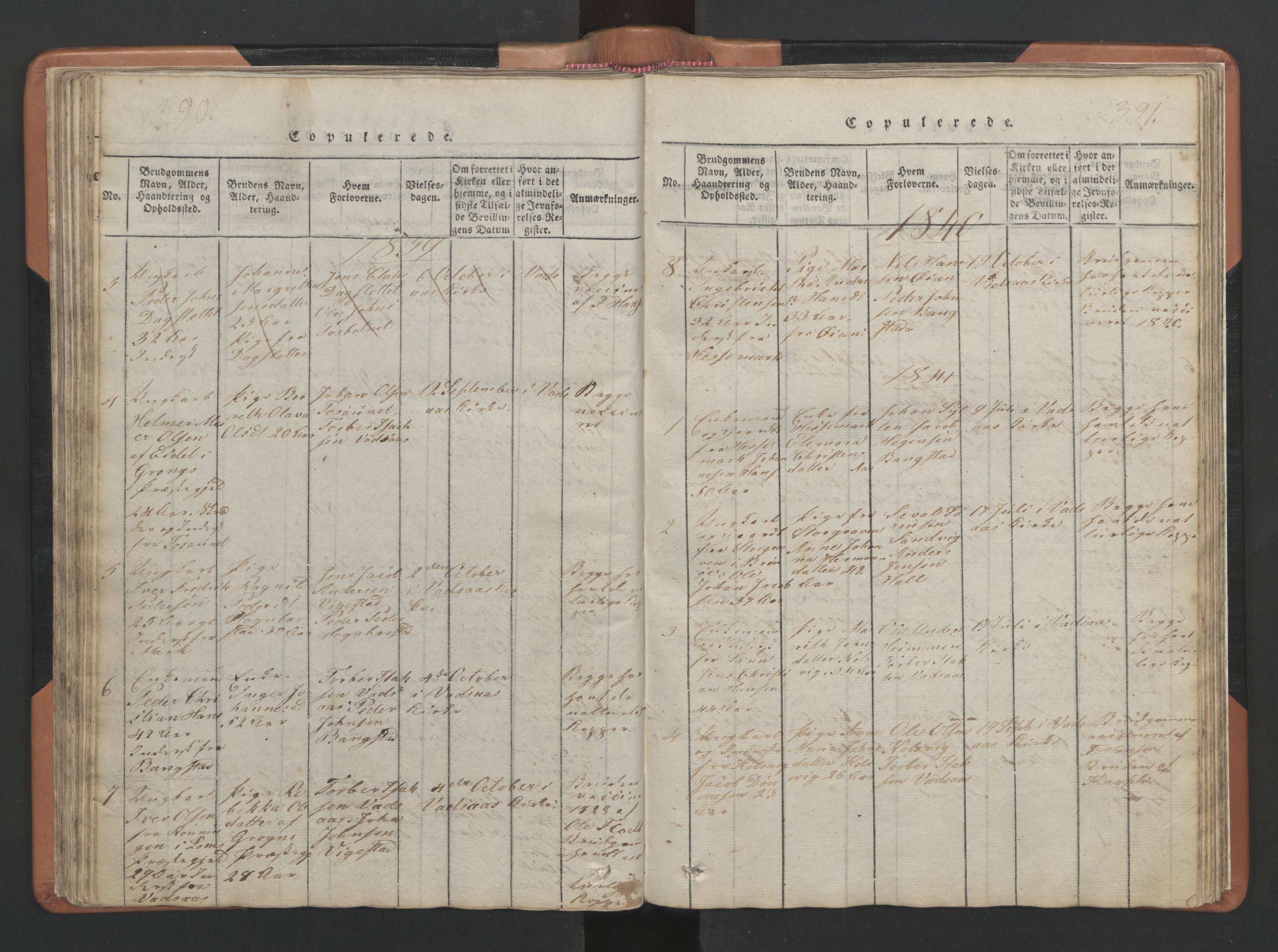 Ministerialprotokoller, klokkerbøker og fødselsregistre - Nordland, AV/SAT-A-1459/810/L0157: Klokkerbok nr. 810C01, 1819-1842, s. 390-391