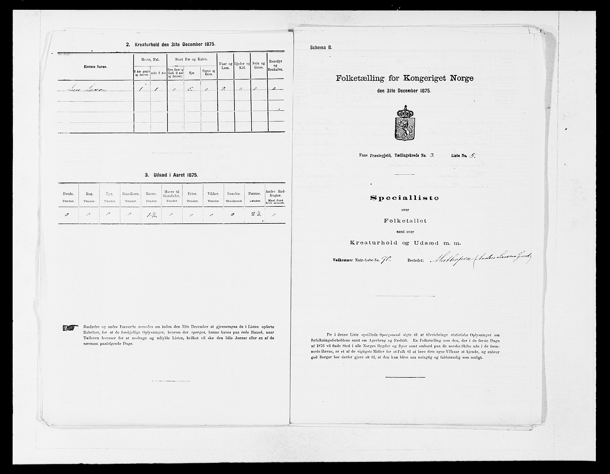 SAB, Folketelling 1875 for 1249P Fana prestegjeld, 1875, s. 324