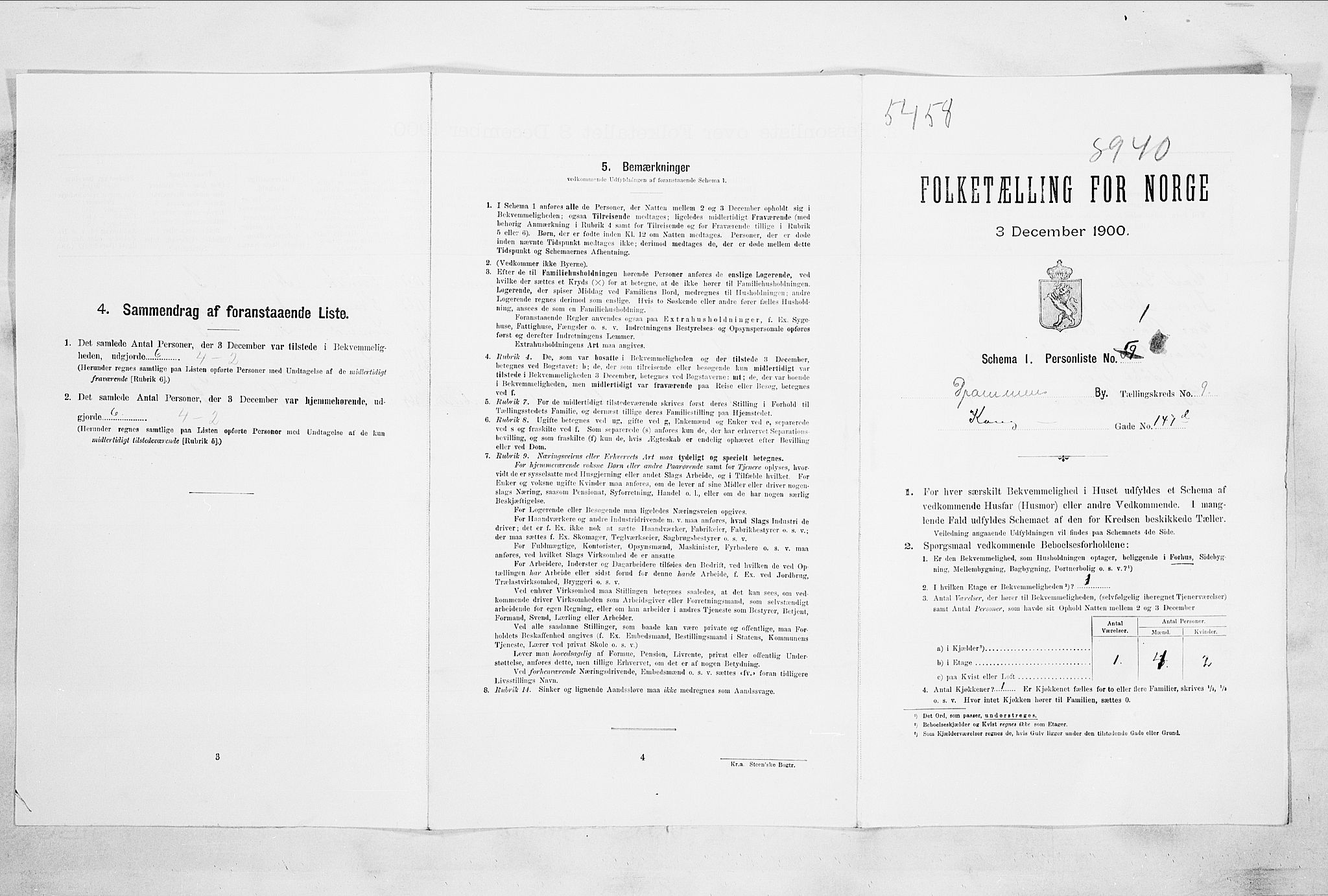 RA, Folketelling 1900 for 0602 Drammen kjøpstad, 1900, s. 13312