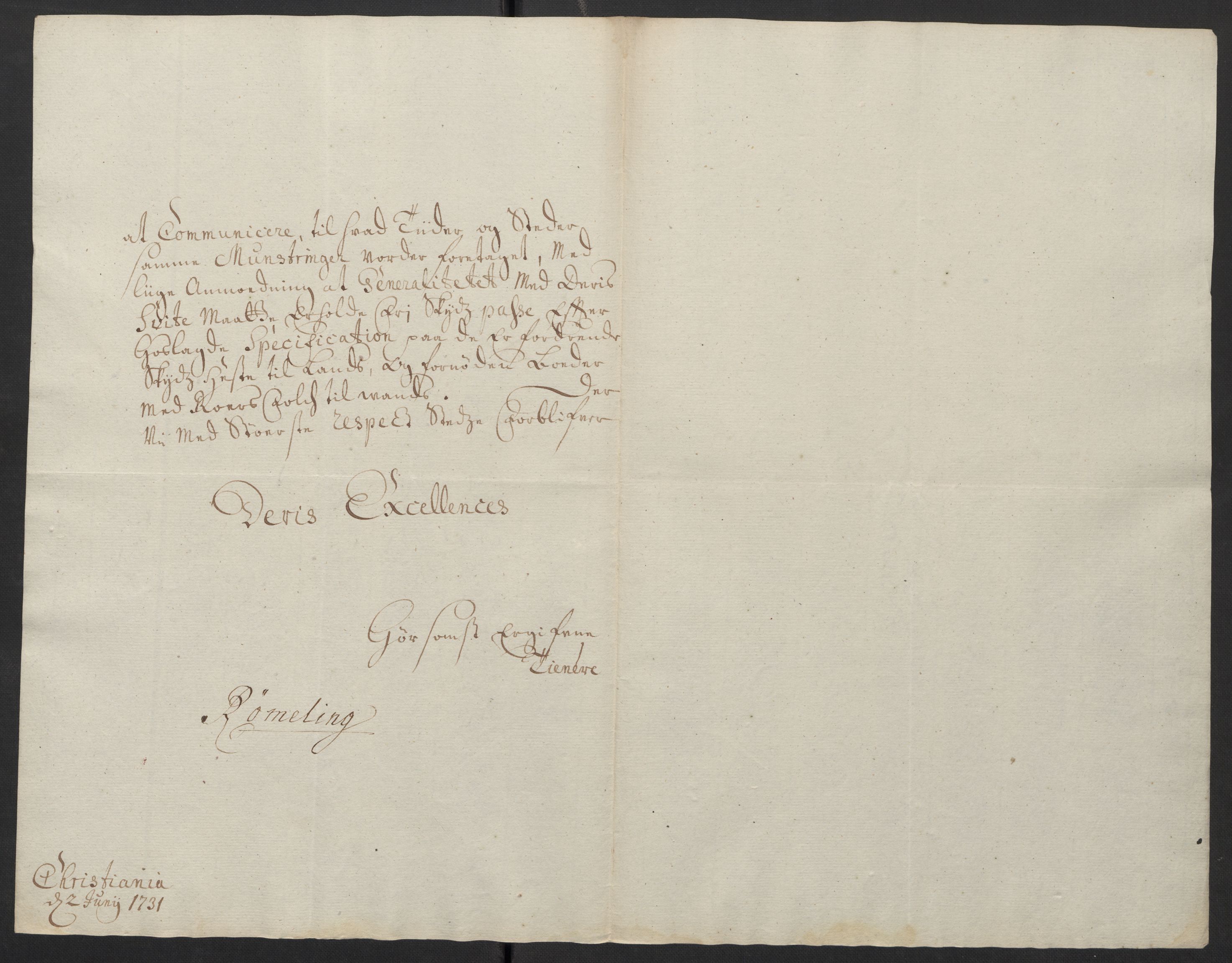 Stattholderembetet 1572-1771, AV/RA-EA-2870/Ef/L0106: Brev fra embetsmenn og andre, 1730-1732, s. 148