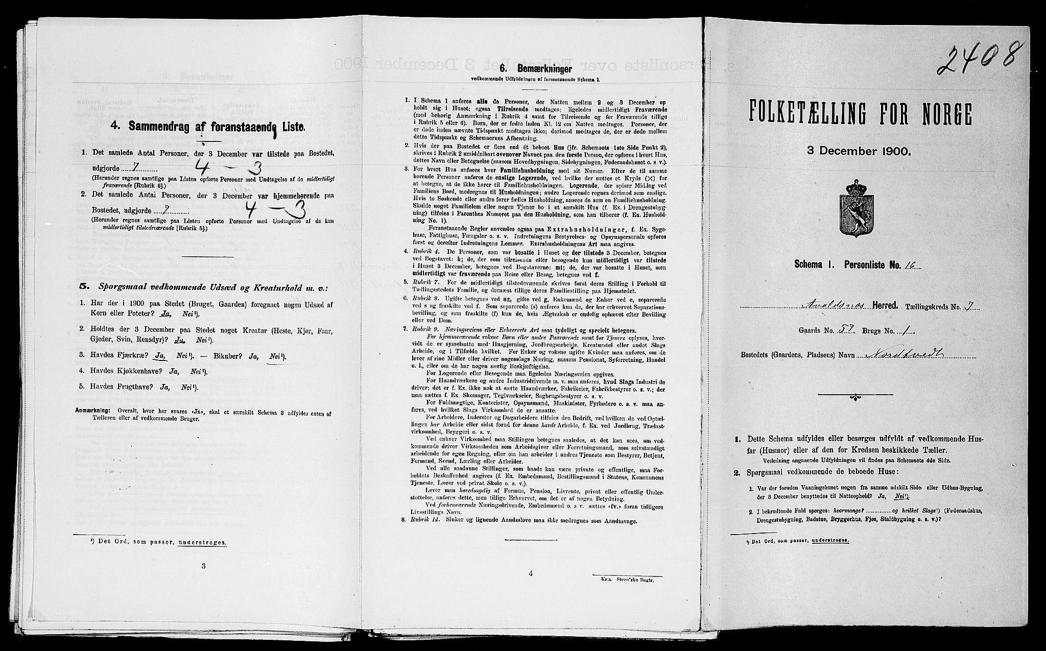 SAST, Folketelling 1900 for 1147 Avaldsnes herred, 1900, s. 1506