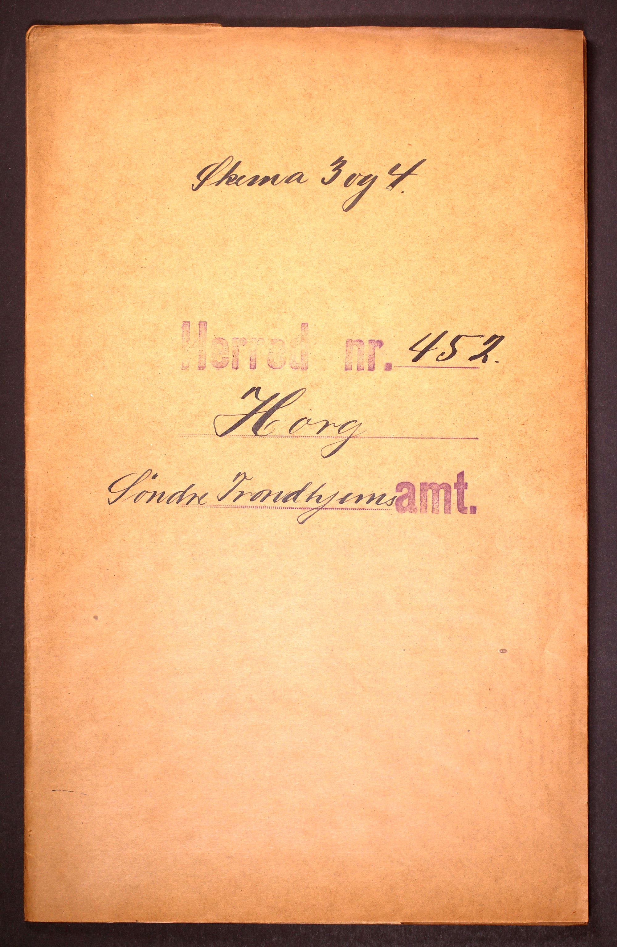 RA, Folketelling 1910 for 1650 Horg herred, 1910, s. 1