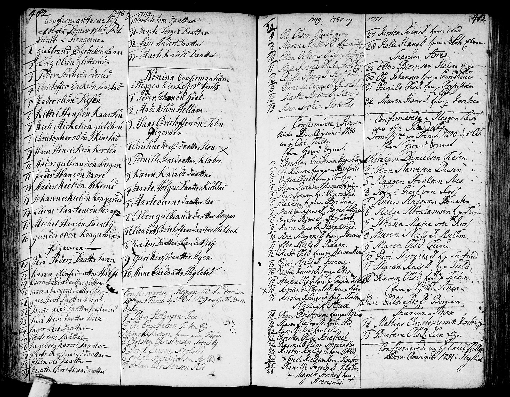 Modum kirkebøker, AV/SAKO-A-234/F/Fa/L0002: Ministerialbok nr. 2, 1741-1782, s. 482-483