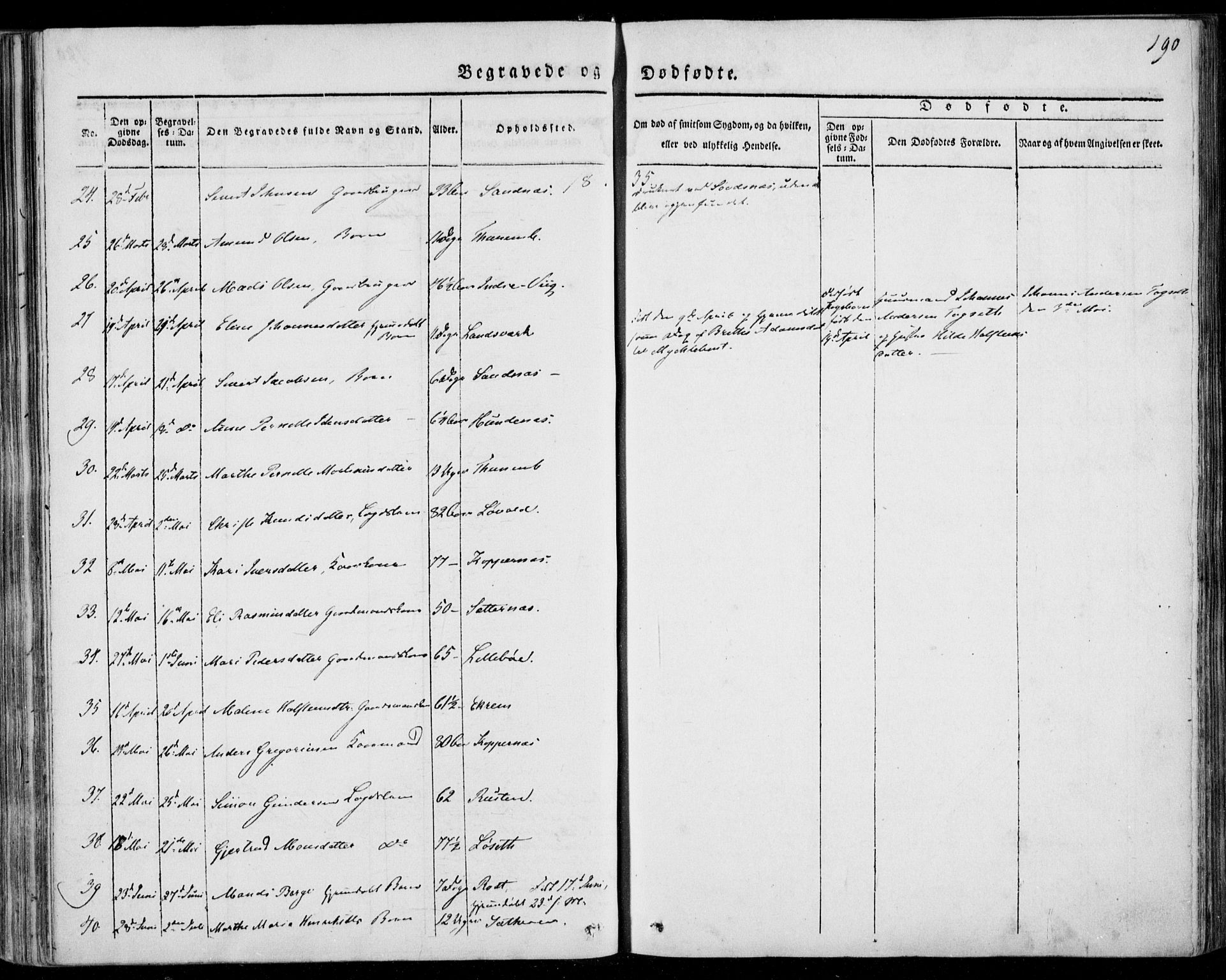 Ministerialprotokoller, klokkerbøker og fødselsregistre - Møre og Romsdal, AV/SAT-A-1454/501/L0005: Ministerialbok nr. 501A05, 1831-1844, s. 190