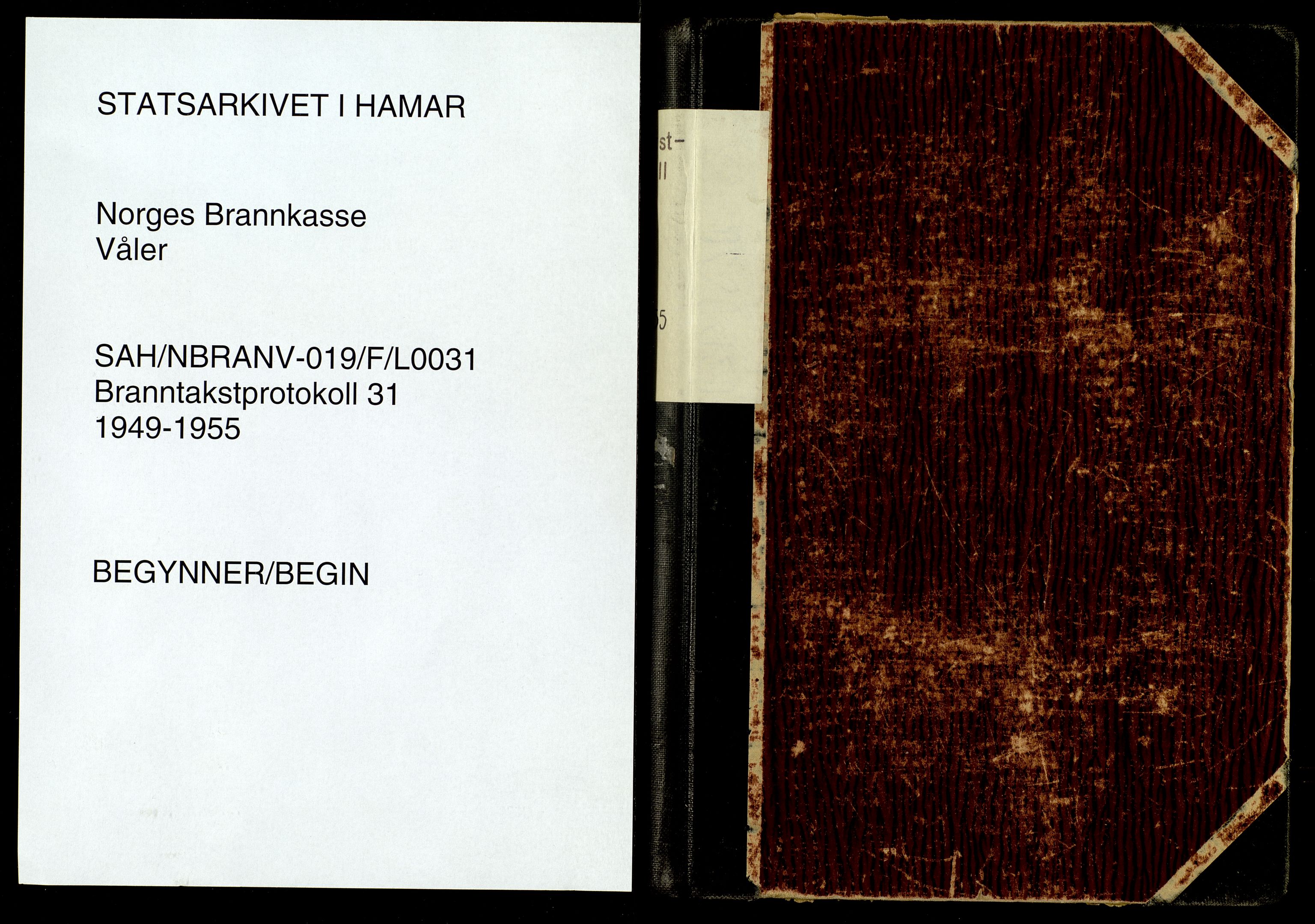 Norges Brannkasse, Våler, Hedmark, SAH/NBRANV-019/F/L0031: Branntakstprotokoll, 1949-1955
