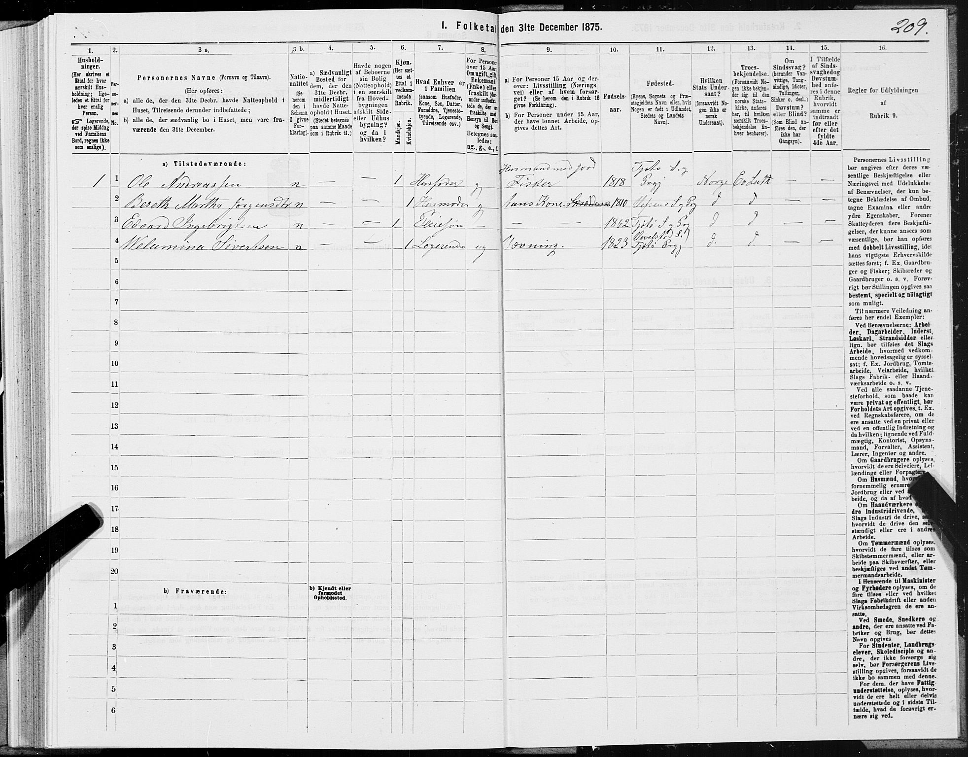 SAT, Folketelling 1875 for 1820P Alstahaug prestegjeld, 1875, s. 1209