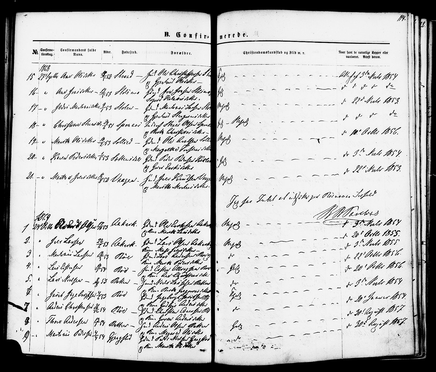 Ministerialprotokoller, klokkerbøker og fødselsregistre - Møre og Romsdal, SAT/A-1454/576/L0884: Ministerialbok nr. 576A02, 1865-1879, s. 114