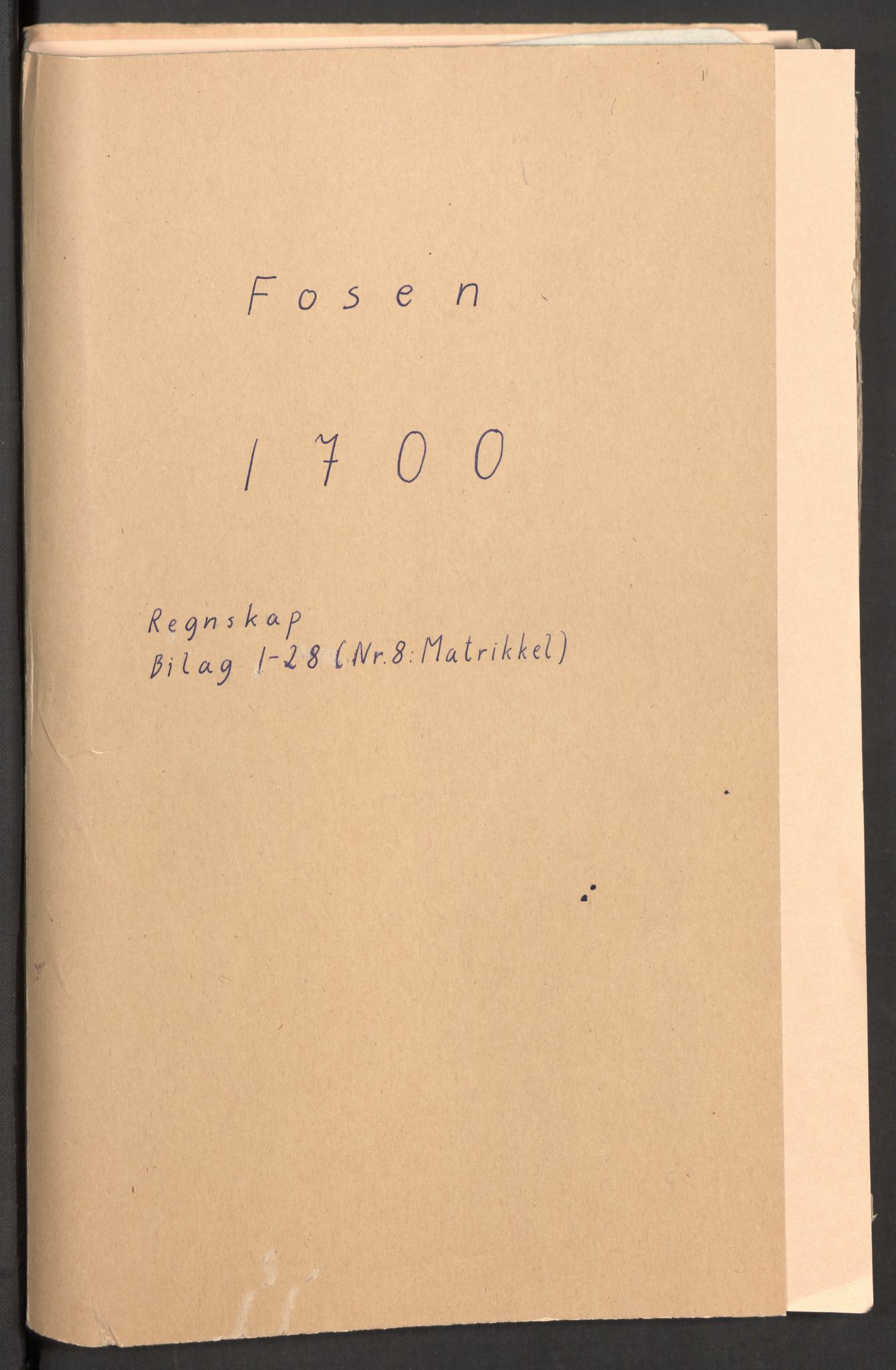 Rentekammeret inntil 1814, Reviderte regnskaper, Fogderegnskap, RA/EA-4092/R57/L3854: Fogderegnskap Fosen, 1700-1701, s. 2
