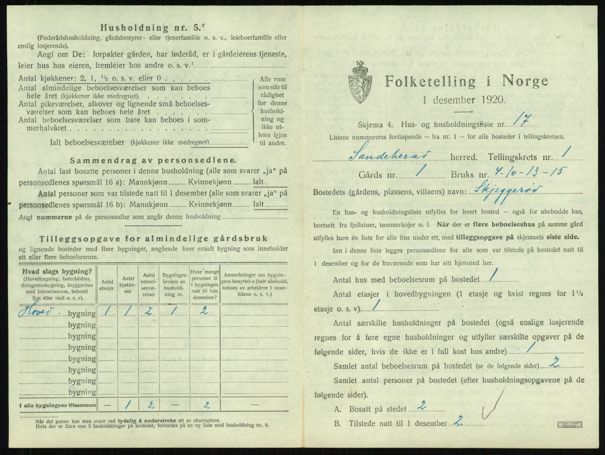 SAKO, Folketelling 1920 for 0724 Sandeherred herred, 1920, s. 111