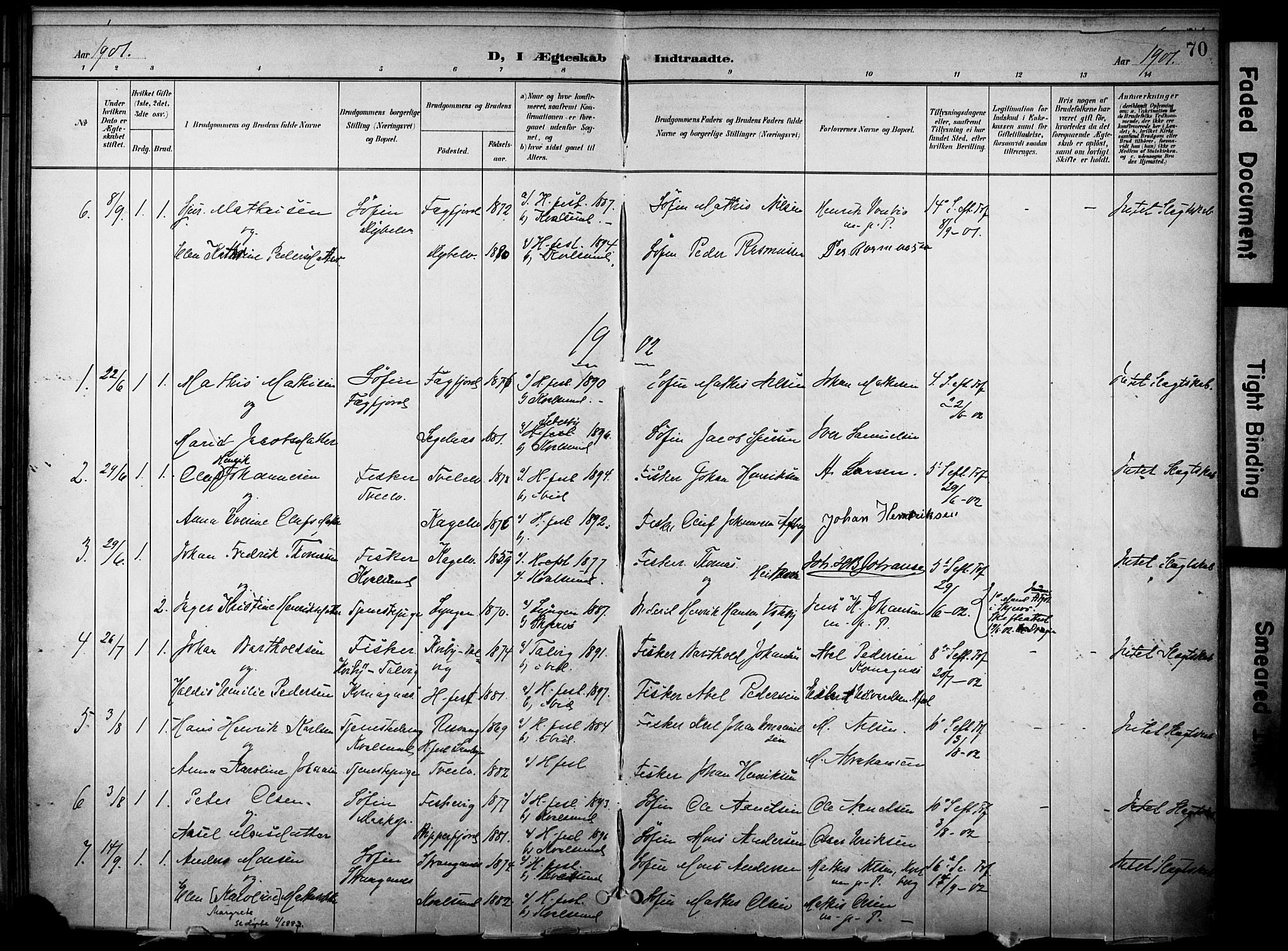 Hammerfest sokneprestkontor, AV/SATØ-S-1347/H/Ha/L0012.kirke: Ministerialbok nr. 12, 1898-1908, s. 70