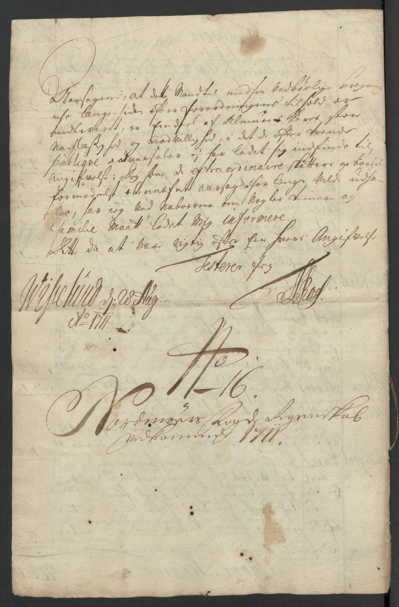 Rentekammeret inntil 1814, Reviderte regnskaper, Fogderegnskap, RA/EA-4092/R56/L3745: Fogderegnskap Nordmøre, 1711, s. 312