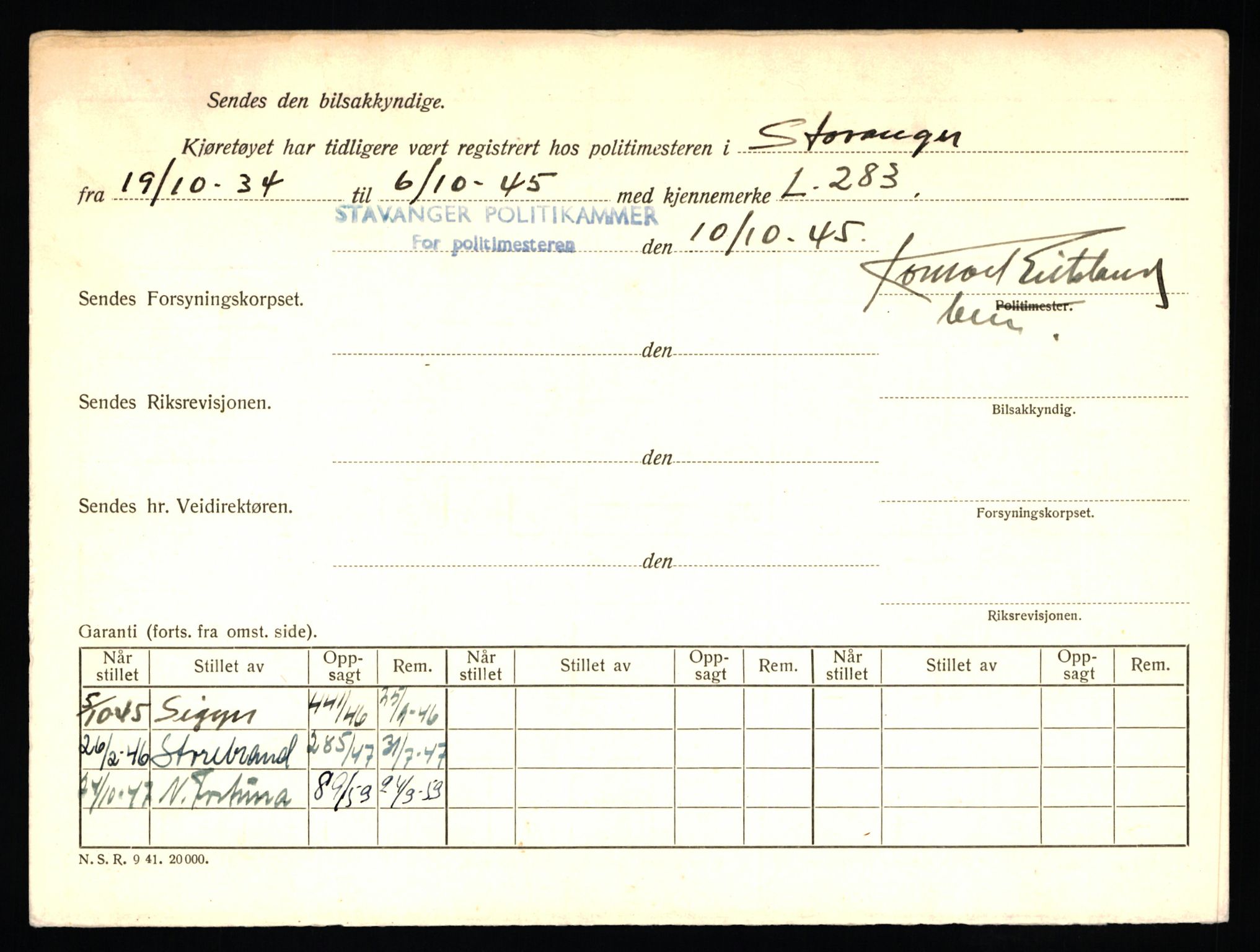 Stavanger trafikkstasjon, AV/SAST-A-101942/0/F/L0009: L-3000 - L-3349, 1930-1971, s. 94