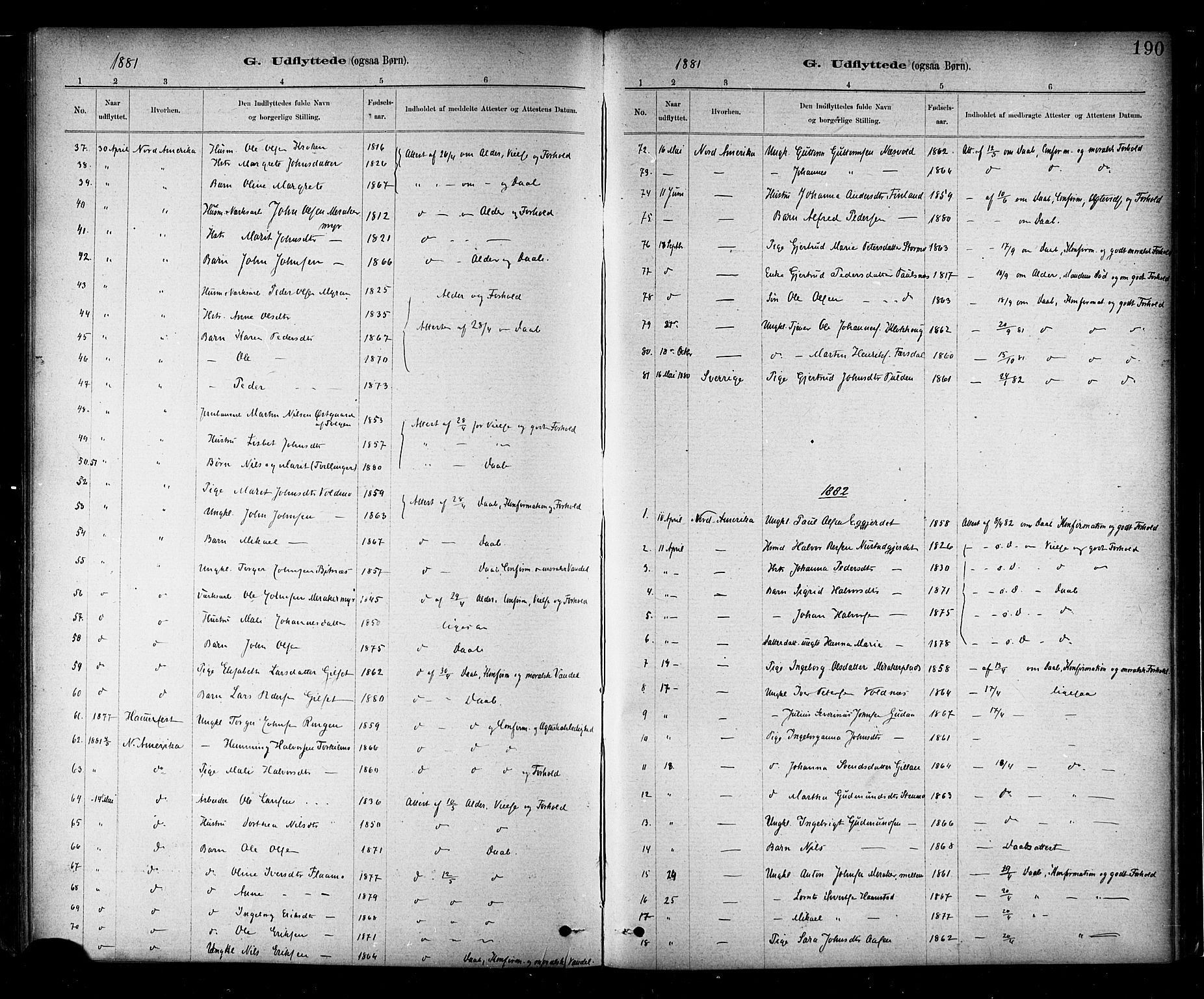Ministerialprotokoller, klokkerbøker og fødselsregistre - Nord-Trøndelag, SAT/A-1458/706/L0047: Ministerialbok nr. 706A03, 1878-1892, s. 190