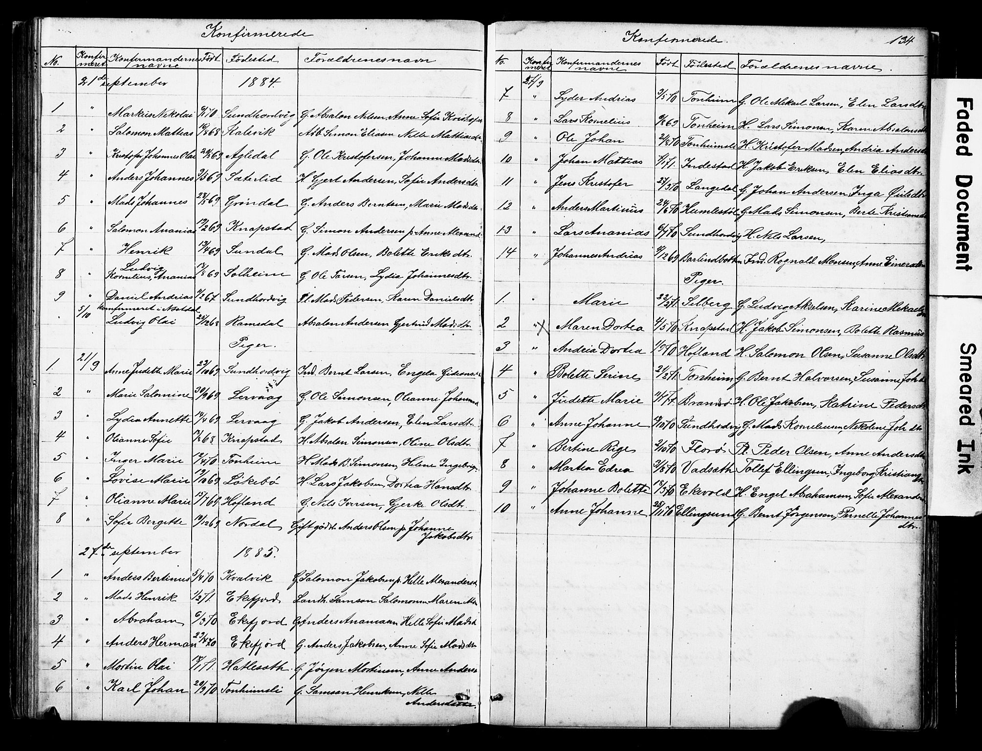 Kinn sokneprestembete, AV/SAB-A-80801/H/Hab/Habe/L0001: Klokkerbok nr. E 1, 1864-1899, s. 133