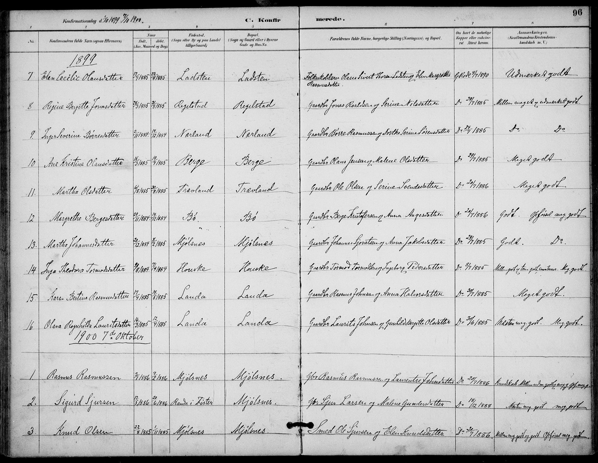 Finnøy sokneprestkontor, AV/SAST-A-101825/H/Ha/Haa/L0011: Ministerialbok nr. A 11, 1891-1910, s. 96