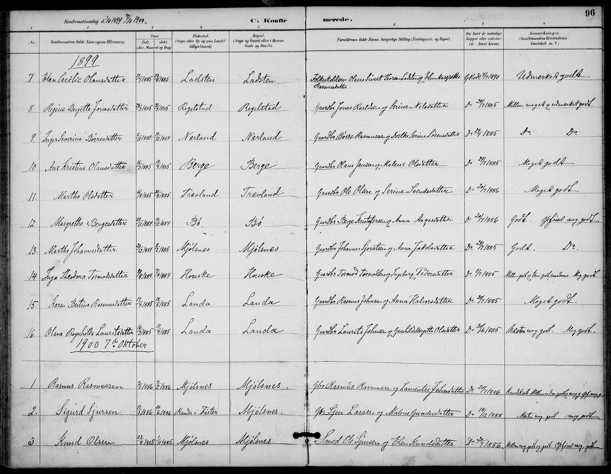 Finnøy sokneprestkontor, SAST/A-101825/H/Ha/Haa/L0011: Ministerialbok nr. A 11, 1891-1910, s. 96