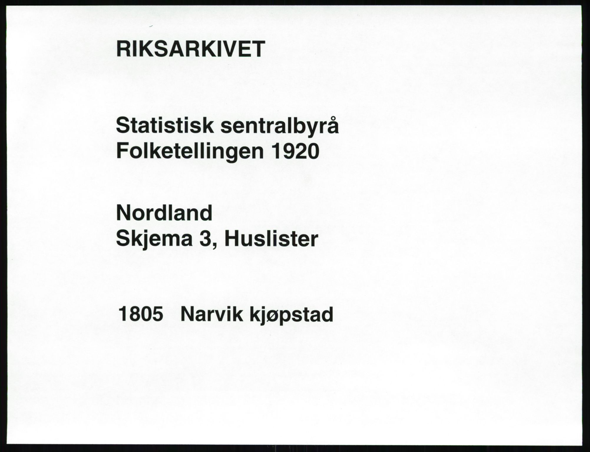 SAT, Folketelling 1920 for 1805 Narvik kjøpstad, 1920, s. 30