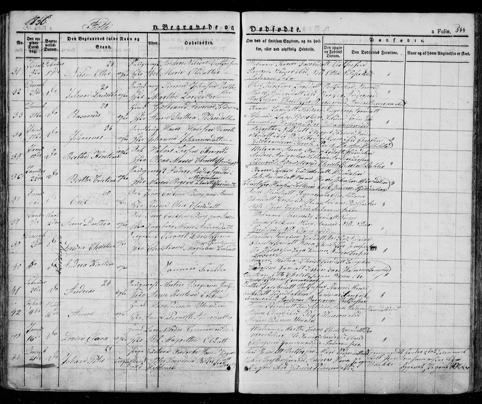 Eiker kirkebøker, AV/SAKO-A-4/G/Ga/L0002: Klokkerbok nr. I 2, 1832-1856, s. 544